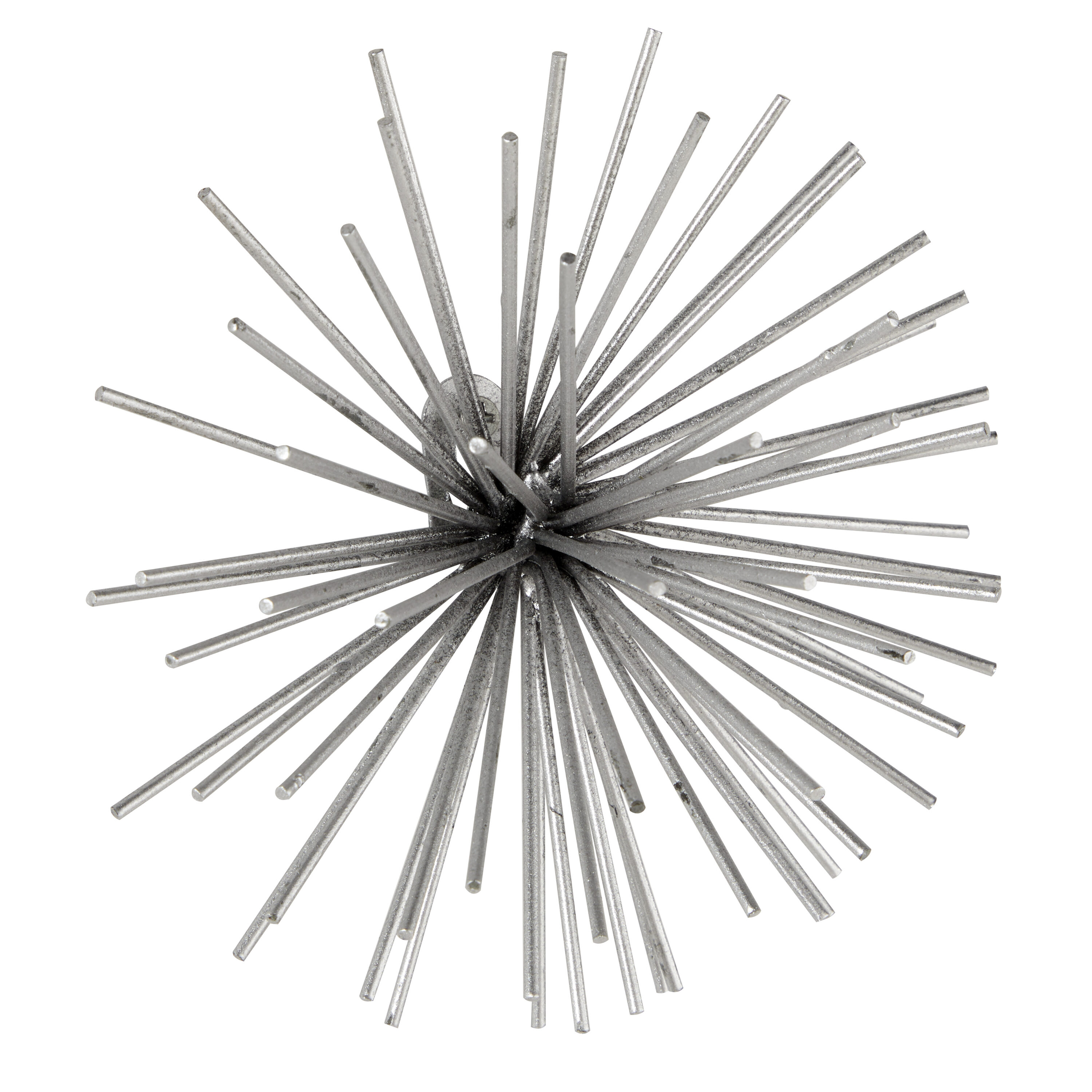 Silver Metal 3D Starburst Wall Sculpture Set of Three