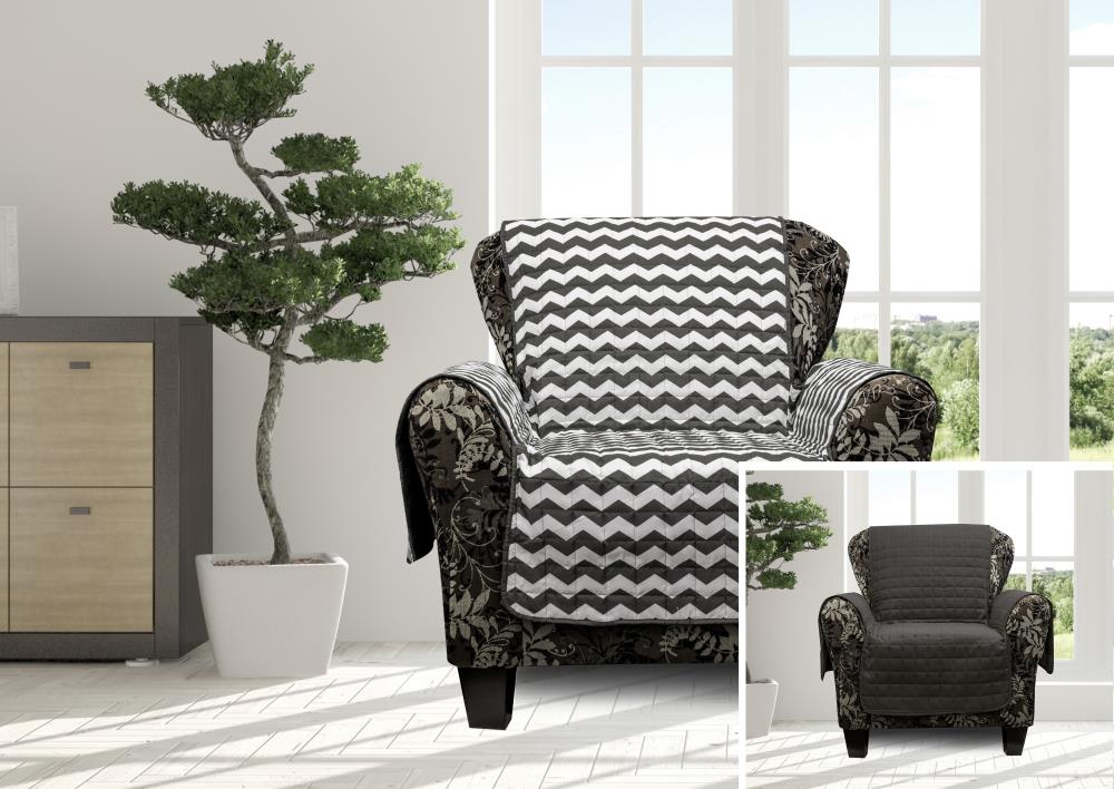 Duck River Textile FICG1=6 /13898 Fifi Grey Microsuede Chair Slipcover 75-in W x 69-in H x 69-in D