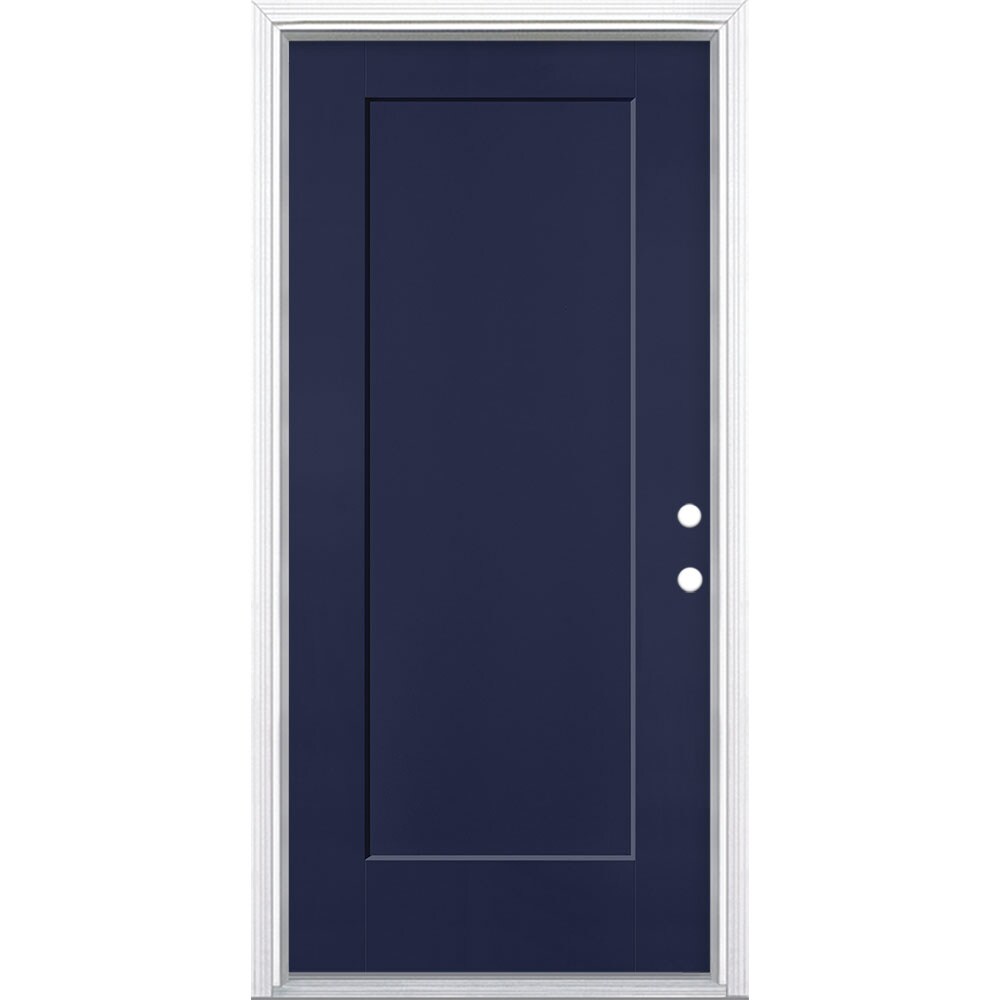 Masonite 5204262 Lincoln Park 36-in x 80-in x 4-9/16-in Fiberglass No glass Left-hand inswing Eclipse Painted Prehung Single door Front Door with Brickmould Insulating core