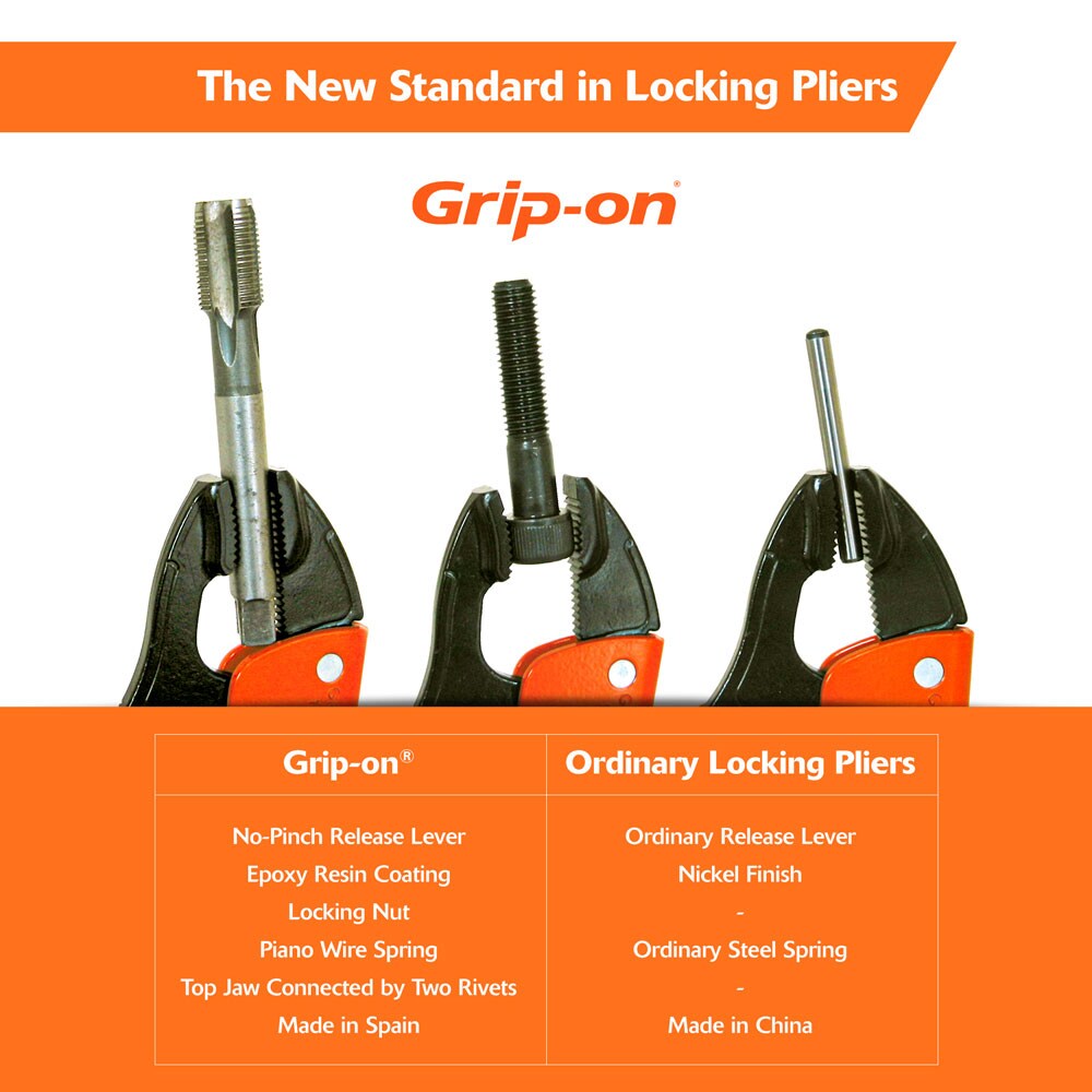 Grip-on Axial Locking Pliers Set - 90006