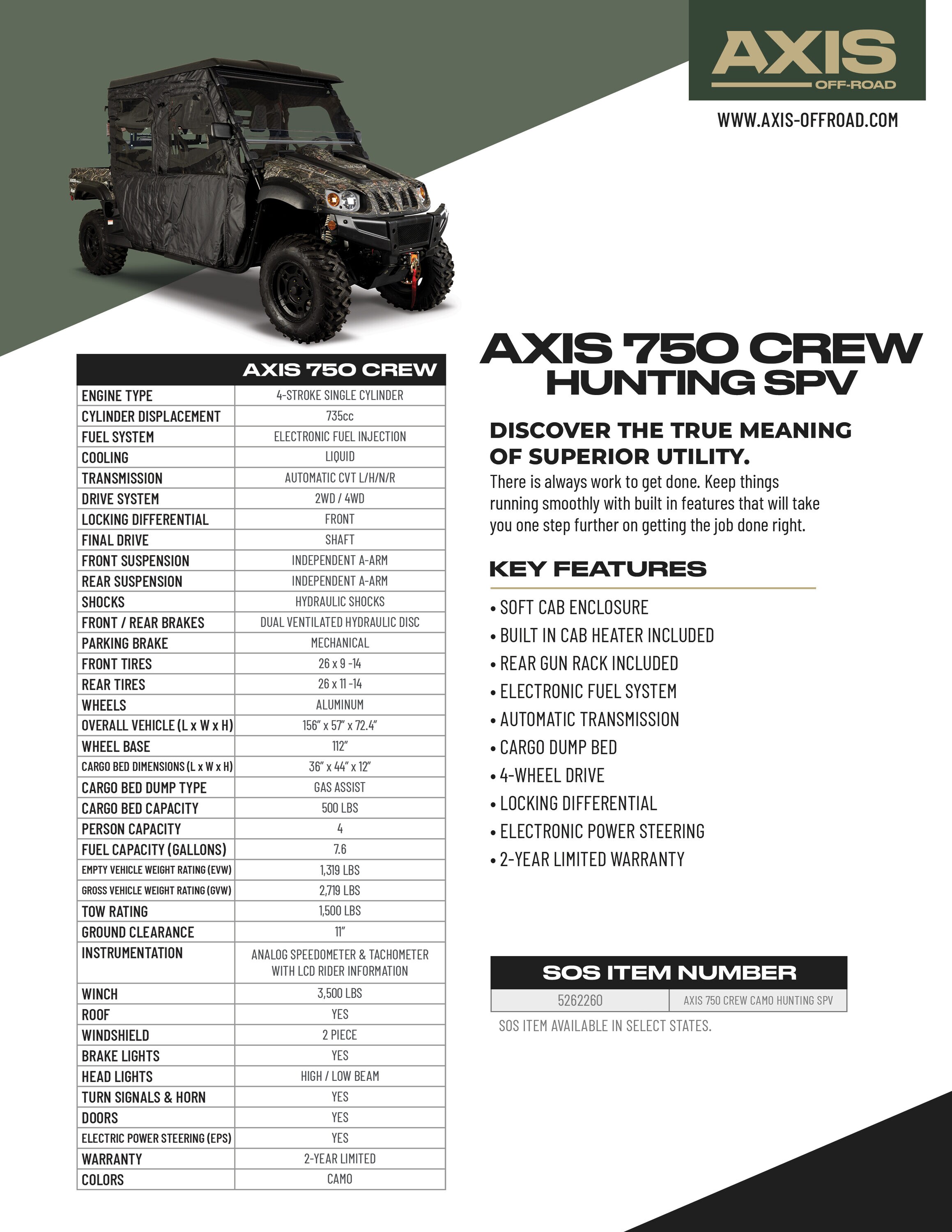 Axis AXIS750CRWSPVHUNT Motorized-Vehicles - View #3