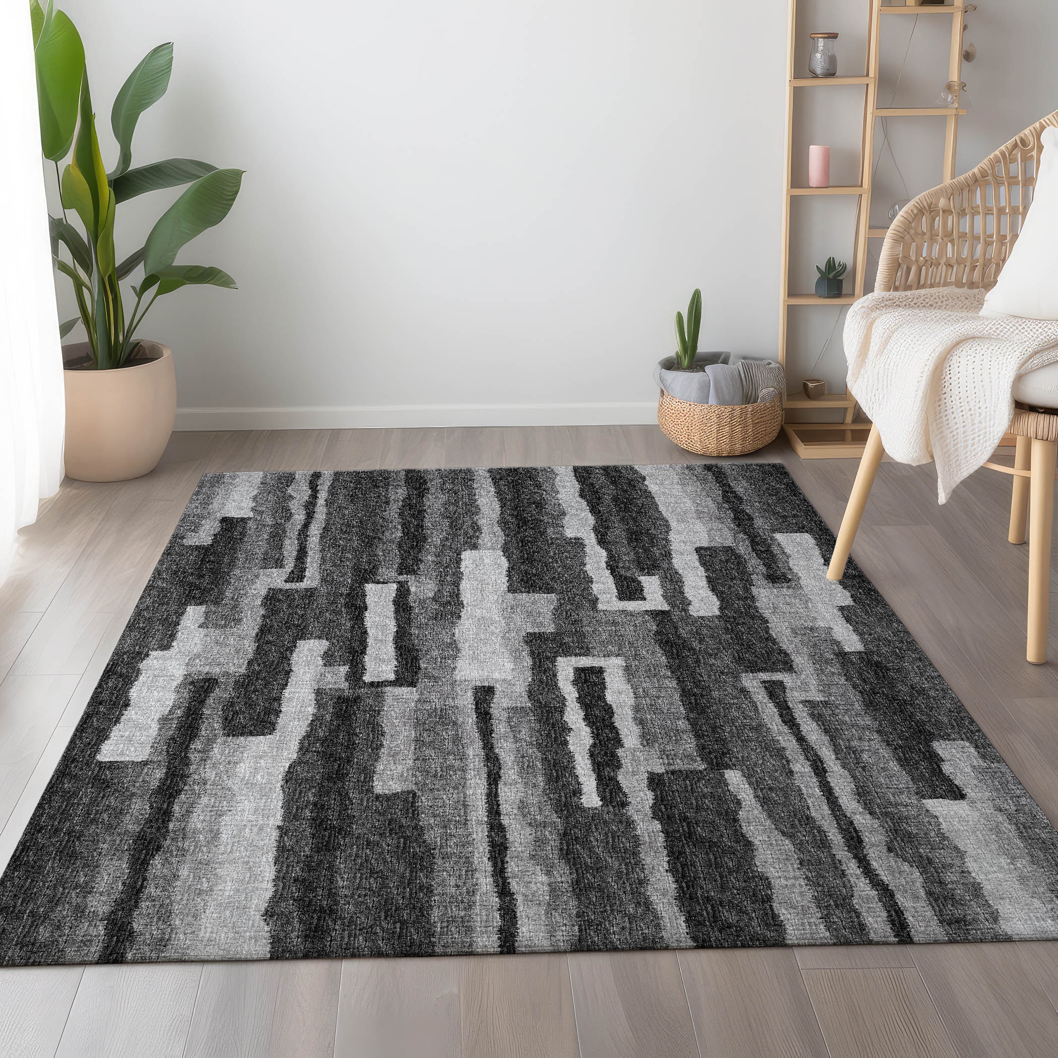 Addison Rugs AMF78SH8X10 Mayfield AMF78SH 8 x 10 (ft) Loomed Polyester Shadow Rectangular Indoor Abstract Machine washable Area rug
