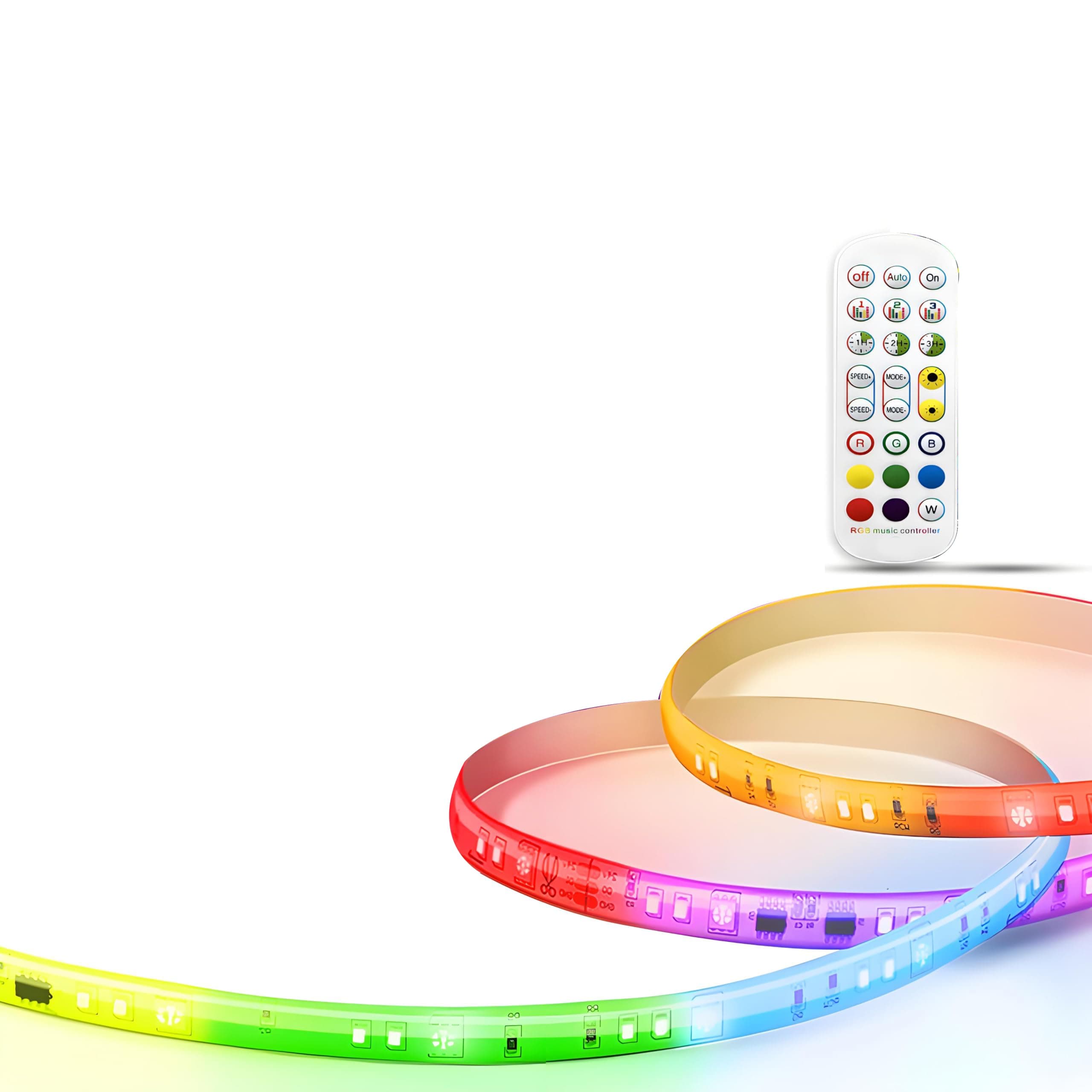 Etokfoks  2 Rolls 50ft Smart IC LED Strip Lights 100ft Bluetooth APP Control Multiple Color Changing Music Sync Flexible for Bedroom Party Decor