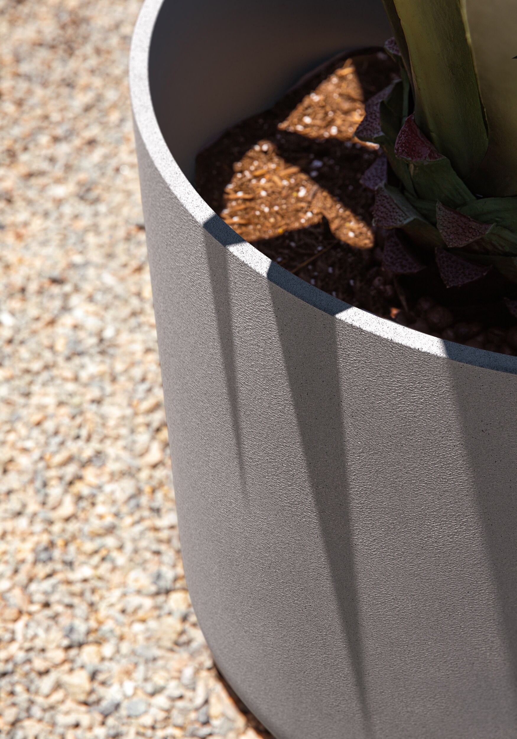 Gray 20" Plastic-Stone Indoor/Outdoor Planter