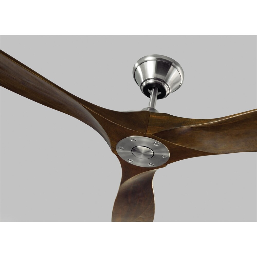 Generation Lighting Maverick 60 In Brushed Steel With Walnut Blades