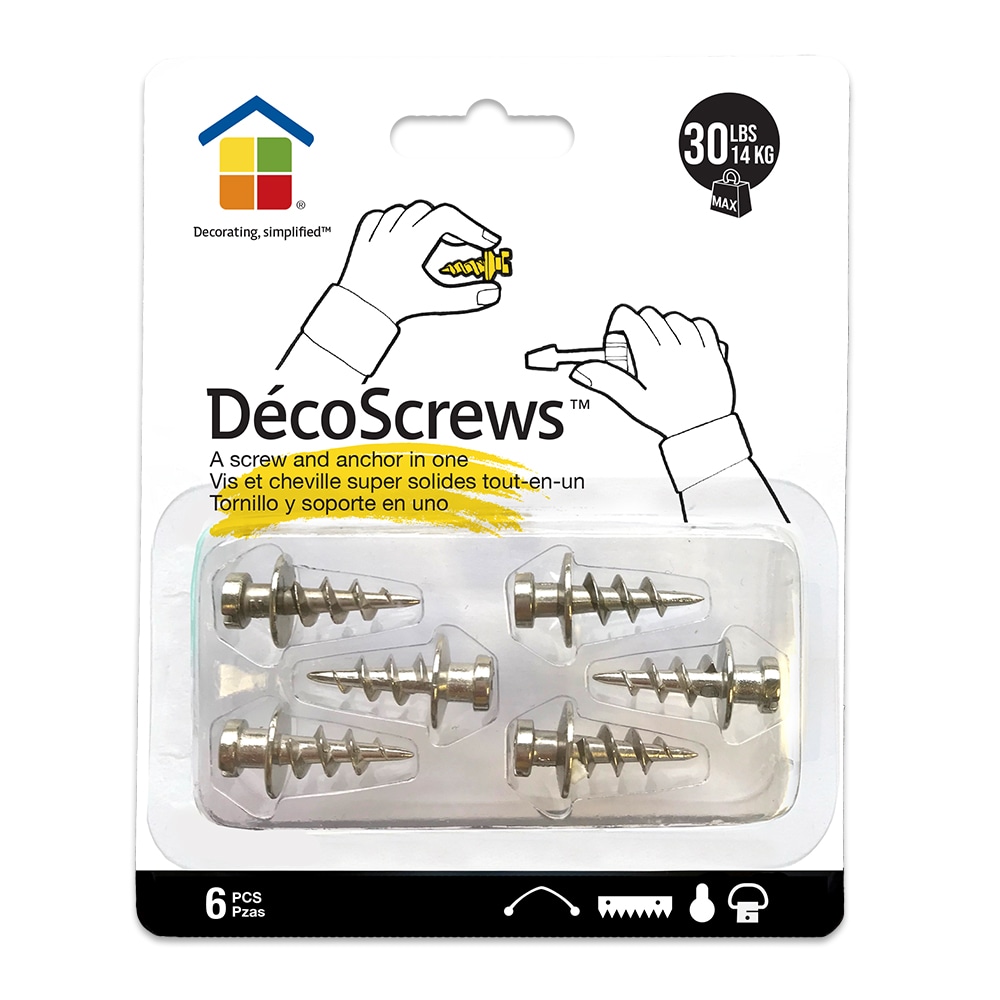 Under the Roof Decorating Heavy Duty Nickel Picture Hanger Hooks for  Drywall - Supports up to 30 lbs - Cone Shaped Shank for Increased Holding  Strength in the Picture Hangers department at