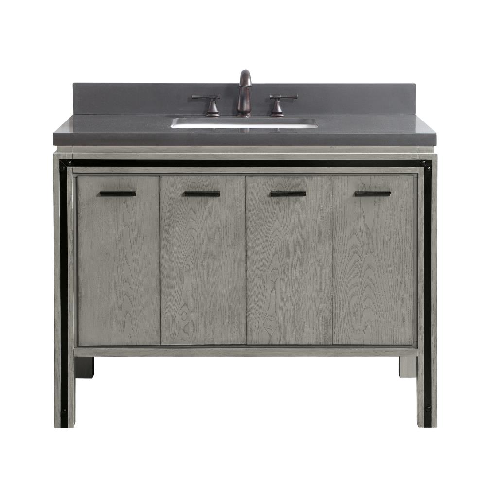 Avanity DEXTER-VS43-RG-GQ Dexter 43-in Rustic Gray Undermount Single Sink Bathroom Vanity with Gray Quartz Top
