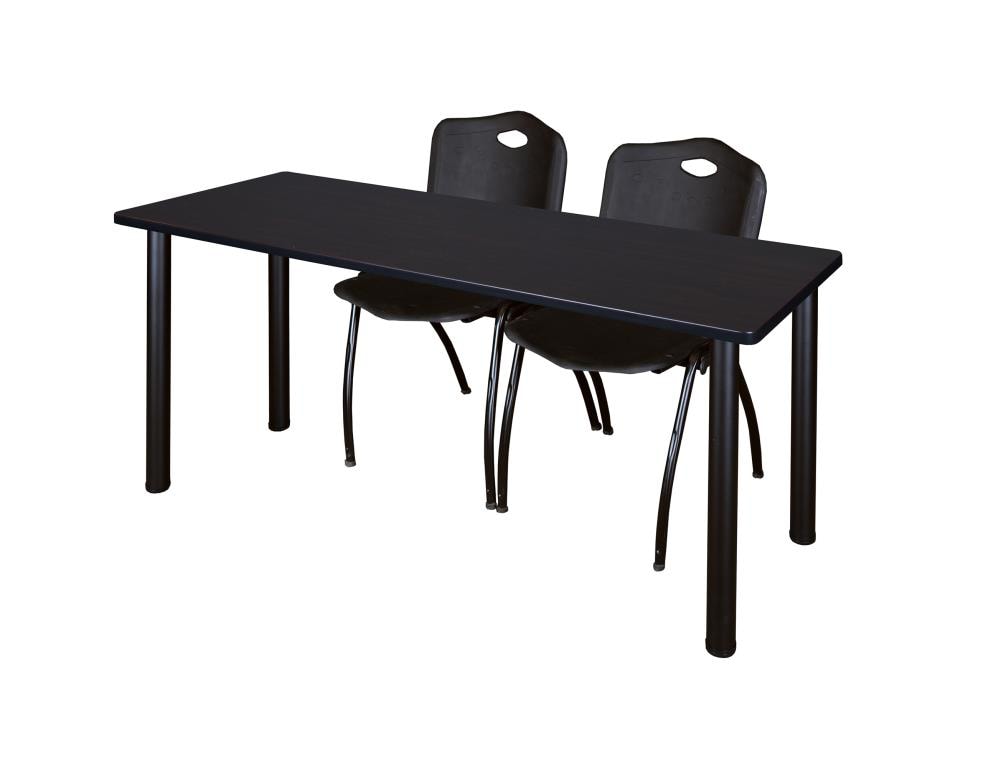 Regency MT7224MWBPBK47BK Training Brown 4-Person Training Table (72-in W x 29-in H)