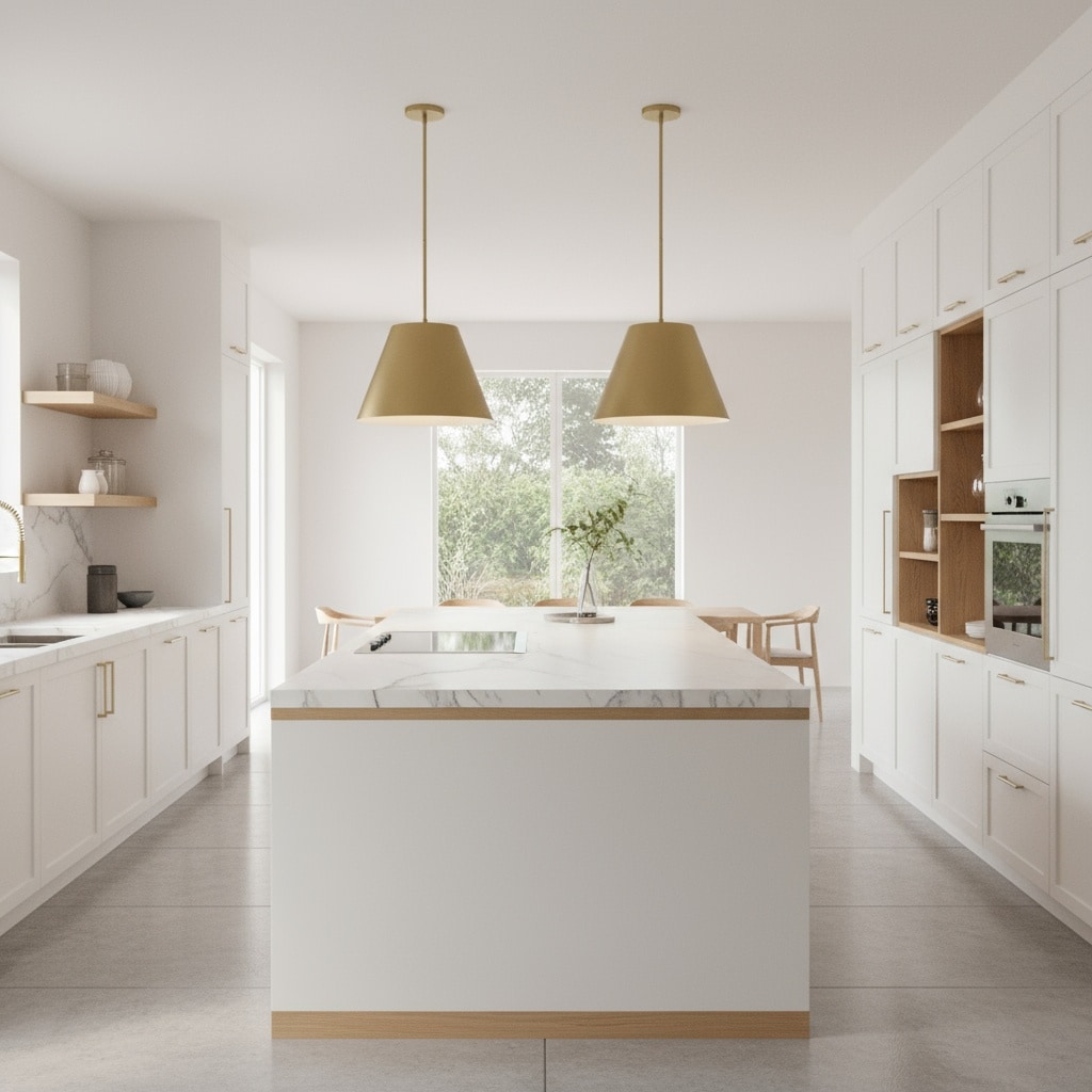 LUXEYARD 16 inch Diameter Integrated LED Brass Pendant
