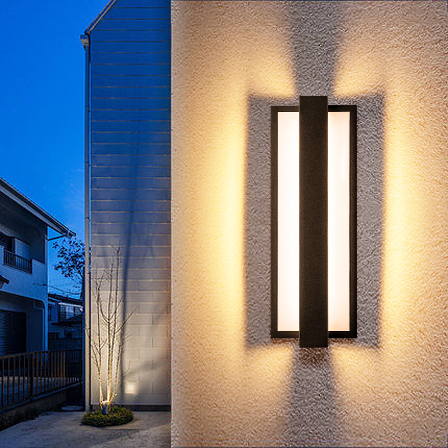 Rennnsan WL810144878 Renee 13.6-in H Matte Black Hardwired Integrated LED Outdoor Wall Light