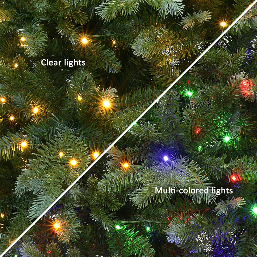 Puleo International 7.5-ft Fir Pre-lit Artificial Christmas Tree With ...