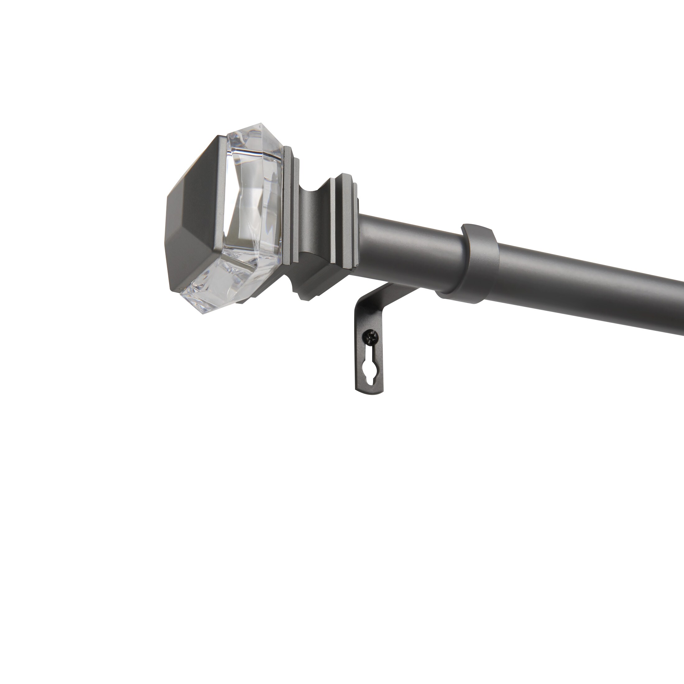 Exclusive Home ER1020-03 66120 Marquise 66-in to 120-in Gunmetal Iron Single curtain rod with Finials