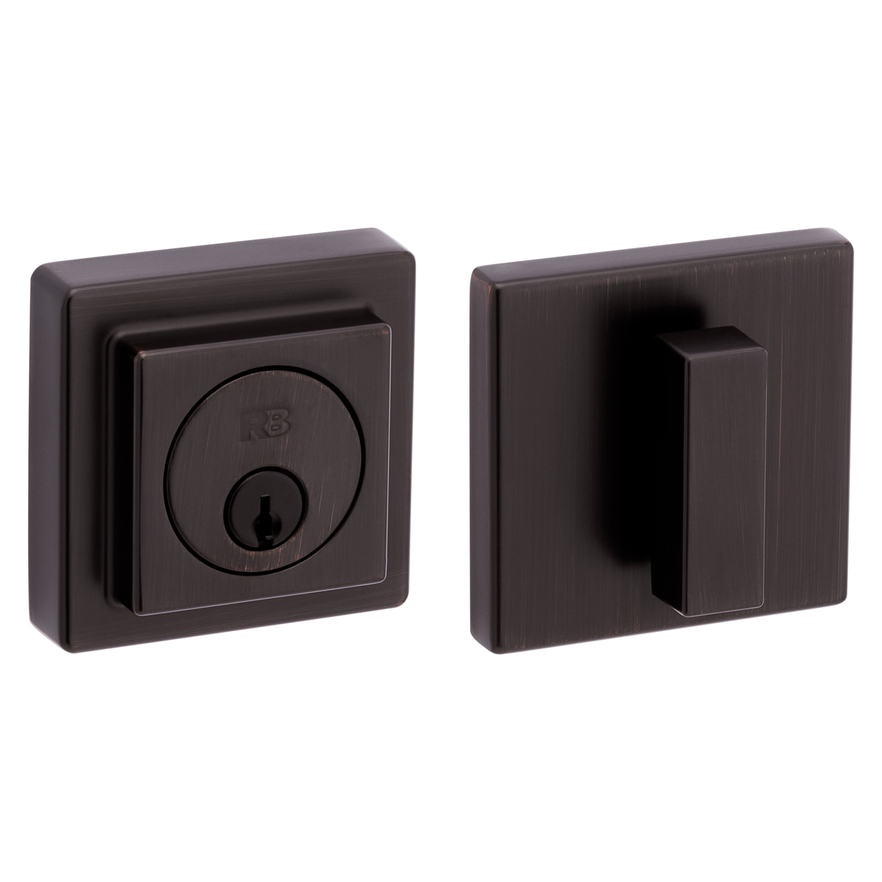 RELIABILT 93690-018 Contemporary Square Antique Bronze Single Cylinder Deadbolt