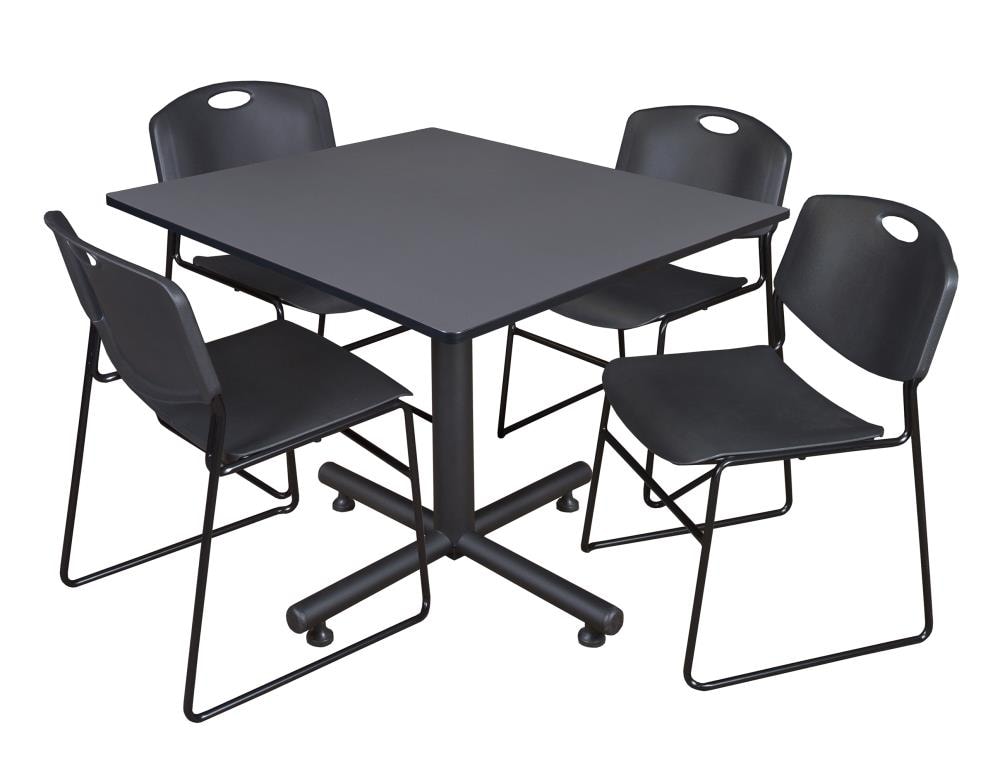 Regency TKB4848GY44BK Breakroom Gray 4-Person Training Table (48-in W x 29-in H)