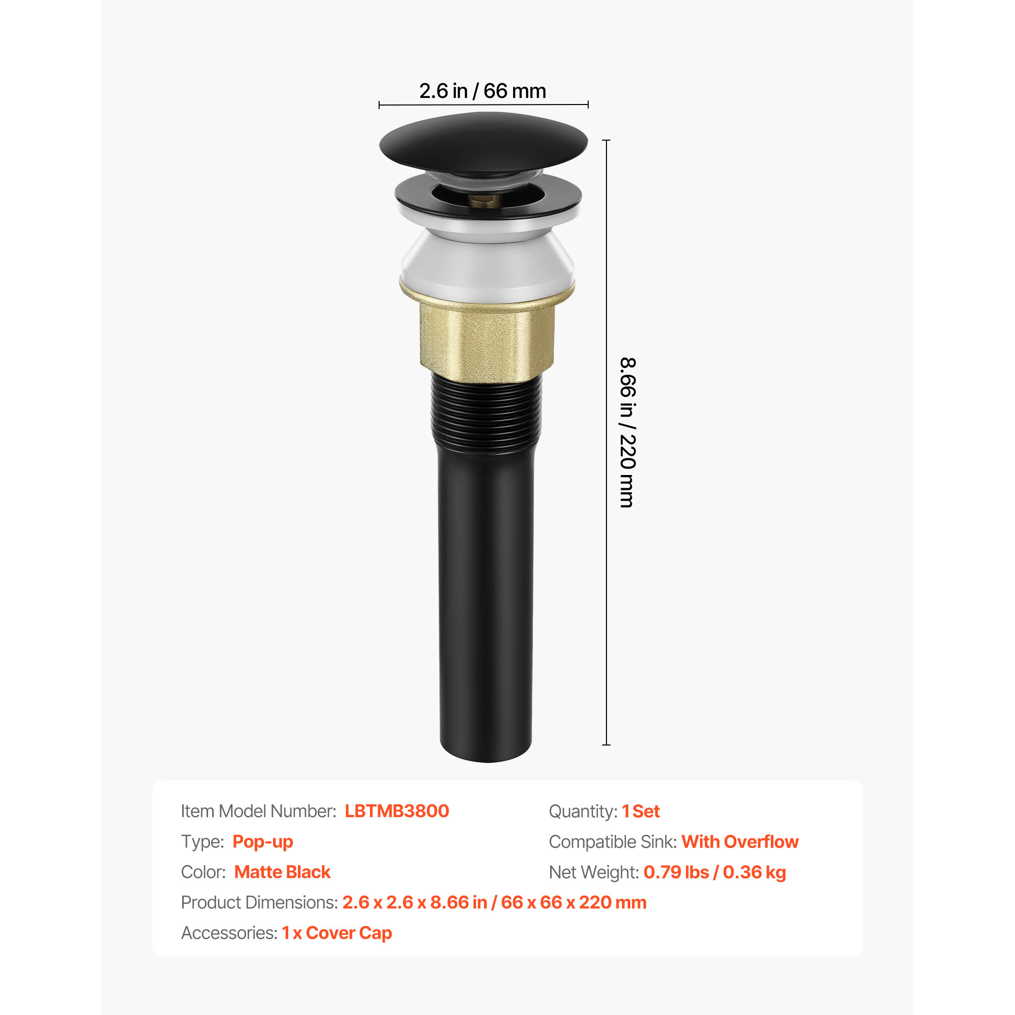 VEVOR SCDCSPSZJDYL09624V0 Popup-Drains-Accessories - View #7
