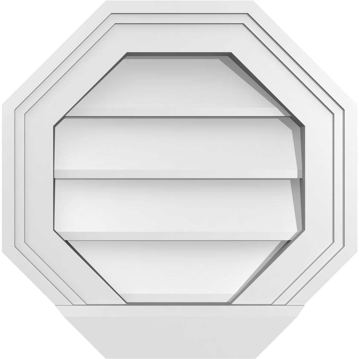 Ekena Millwork GVPOC14X1403SN 14-Inches x 14-Inches Off-white Octagon PVC Gable Louver Vent