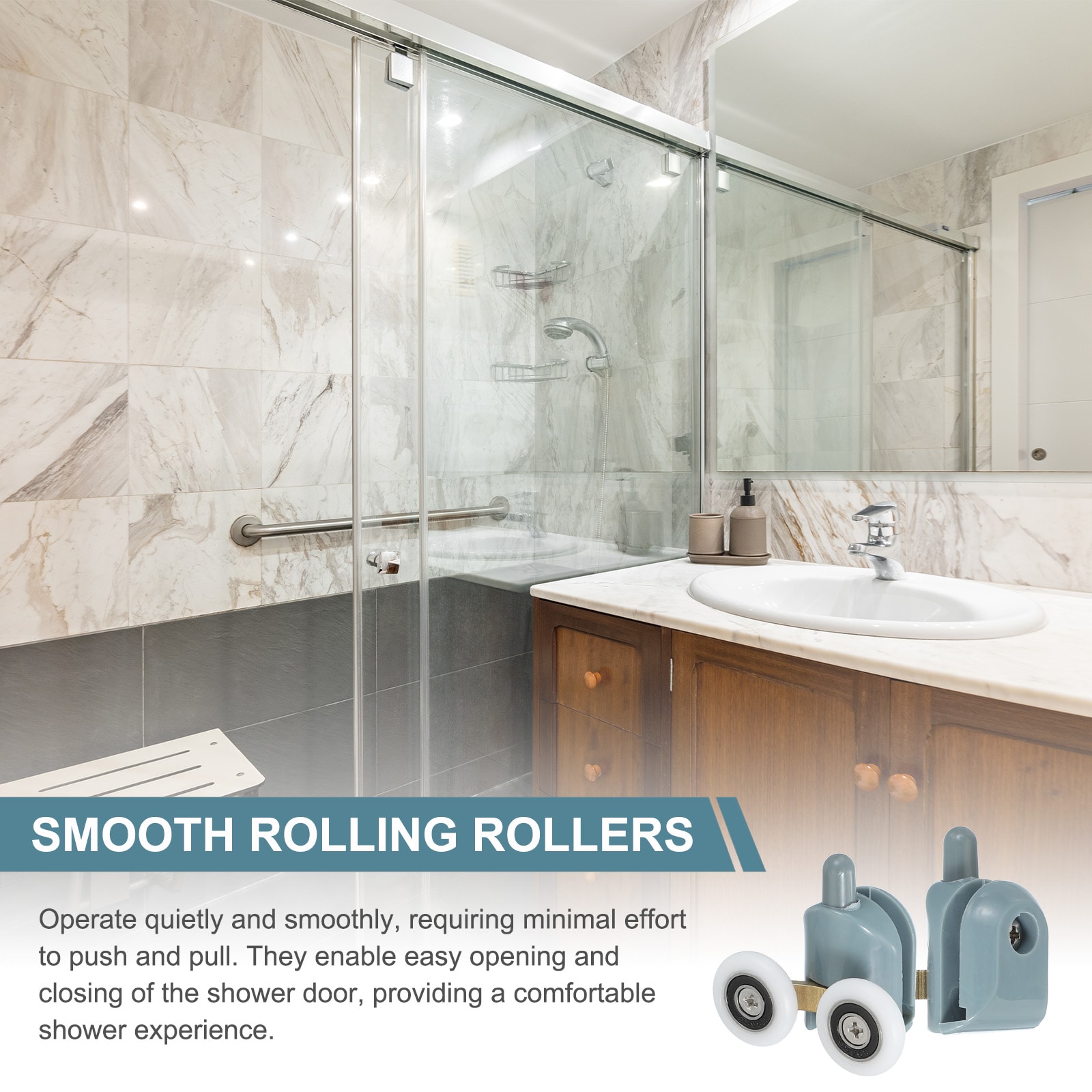 Unique Bargains S25093000UX9347 Tub-Shower-Door-Rollers - View #5