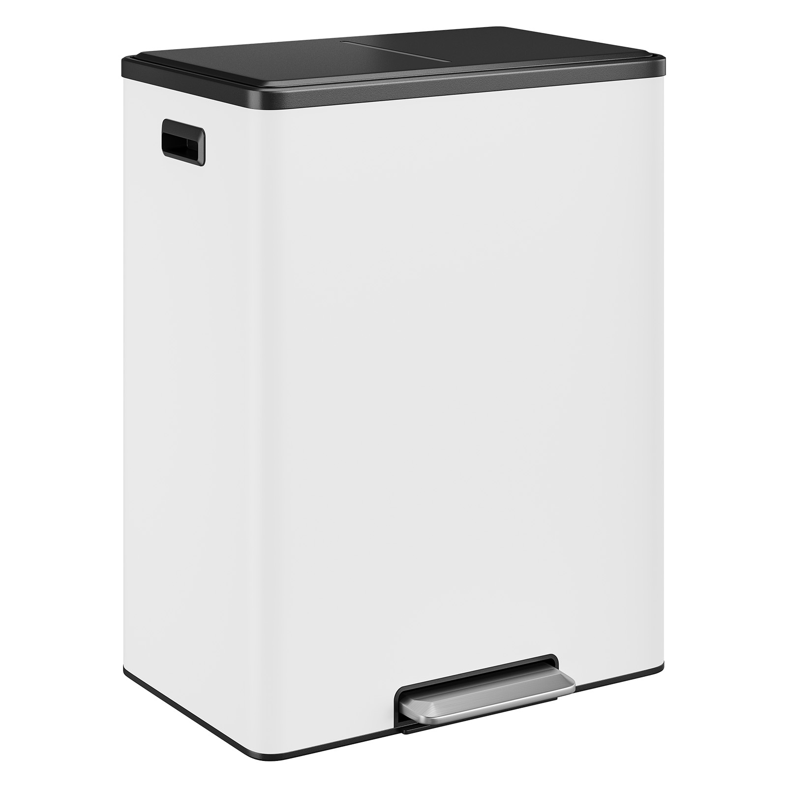 Garvee Kitchen Trash Can 16 Gallon Dual Compartment Trash Bin Stainless Steel Garbage Can with Soft Close Lid and Foot Pedal