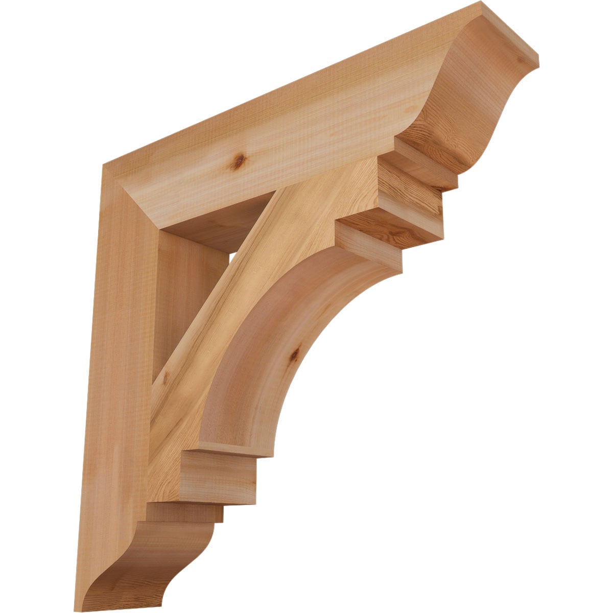 Ekena Millwork BKT06X28X28MRC01SWR Merced traditional smooth 5-1/2-in x 28-in x 28-in Western red cedar Brown Wood Standard bracket