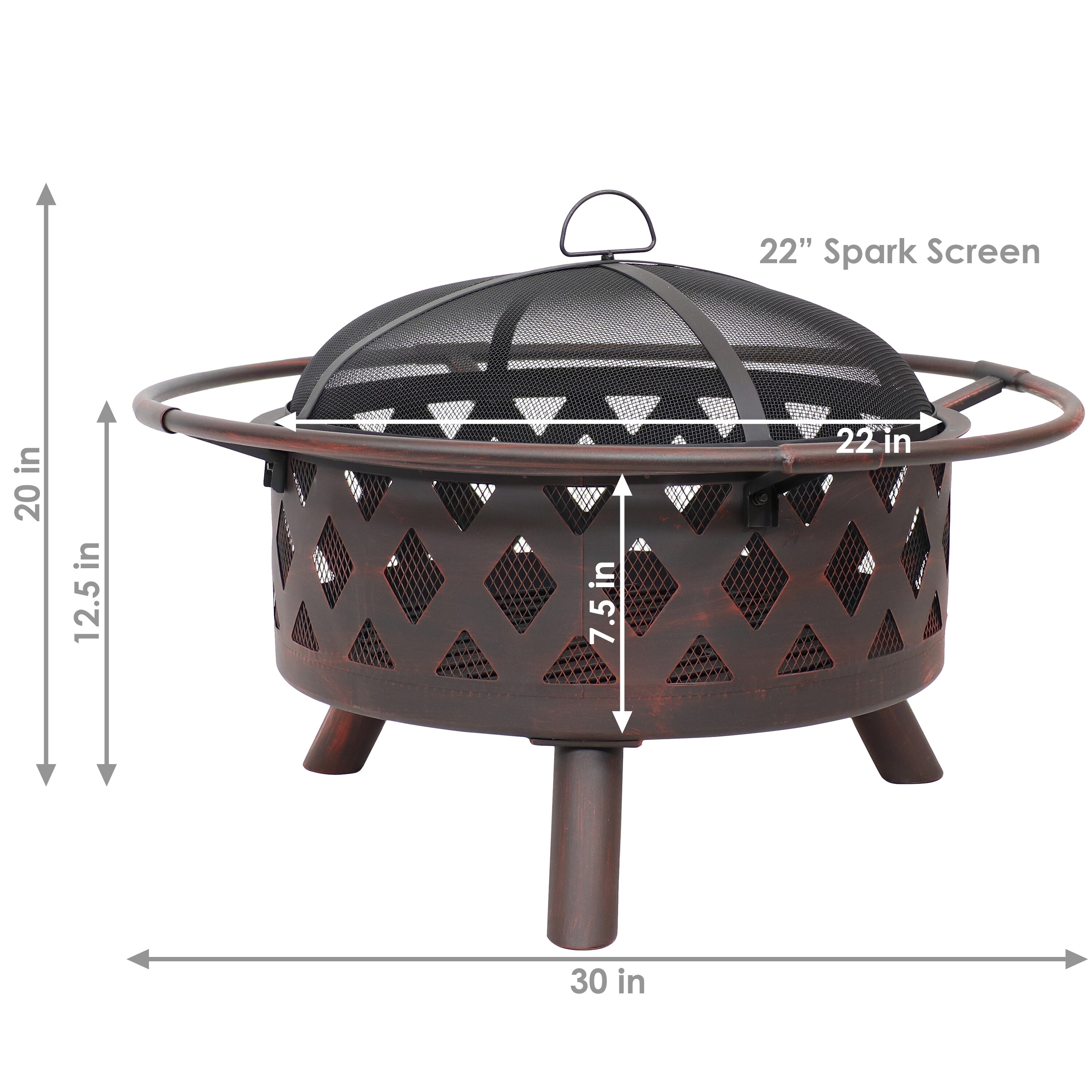 7.5IN. Round Cast Iron Bowl with Wood Base