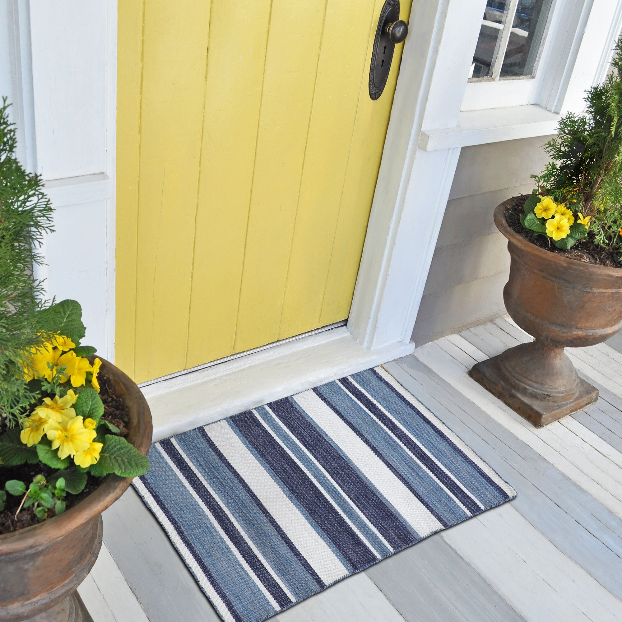 Navy/French Blue Stripe Indoor Outdoor Rug - 2x3 – Simpler Pleasures