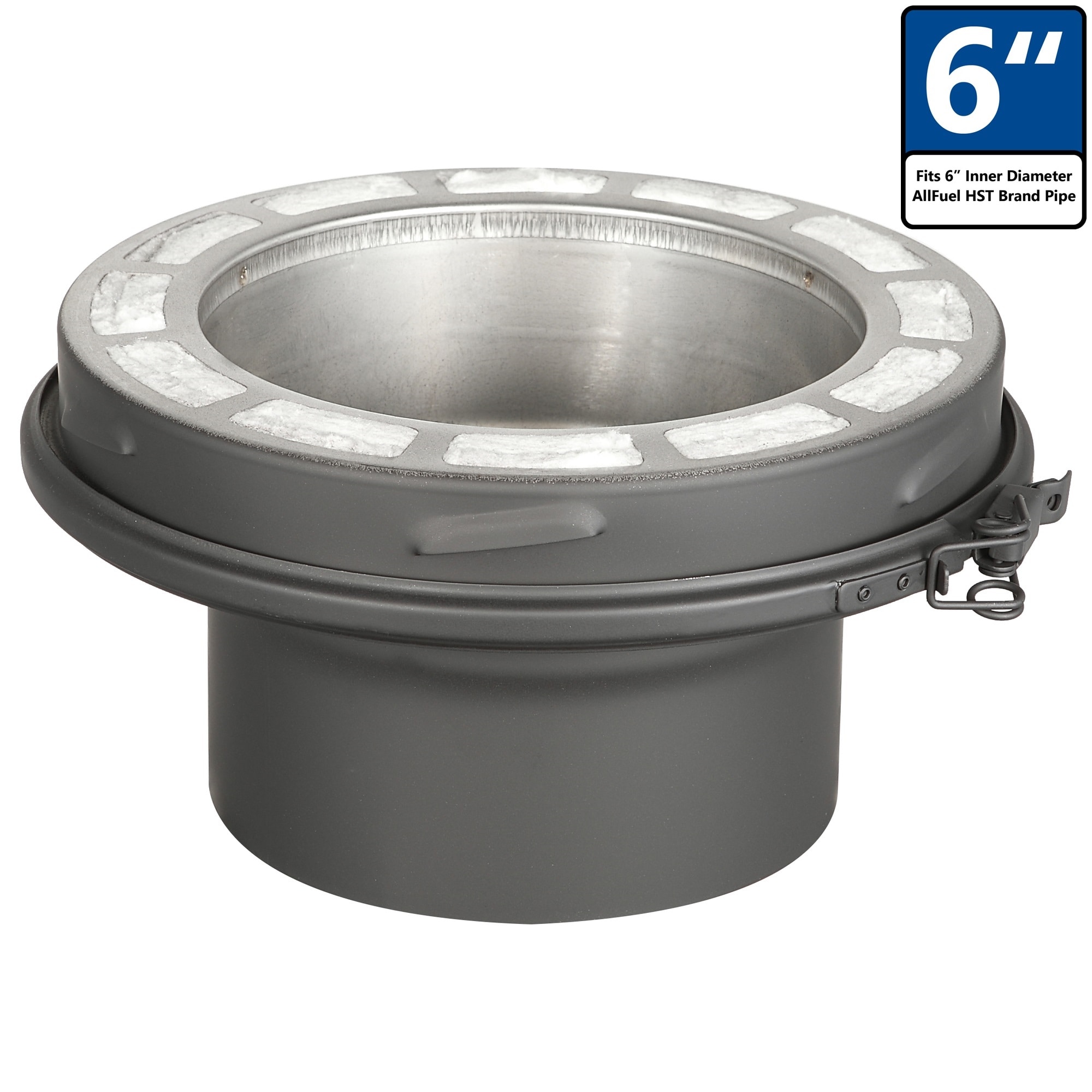 AllFuel HST Tee with Clean Out Cap for 6 Diameter 304 Stainless Steel All  Fuel Class-A Double Wall Insulated Chimney Pipe
