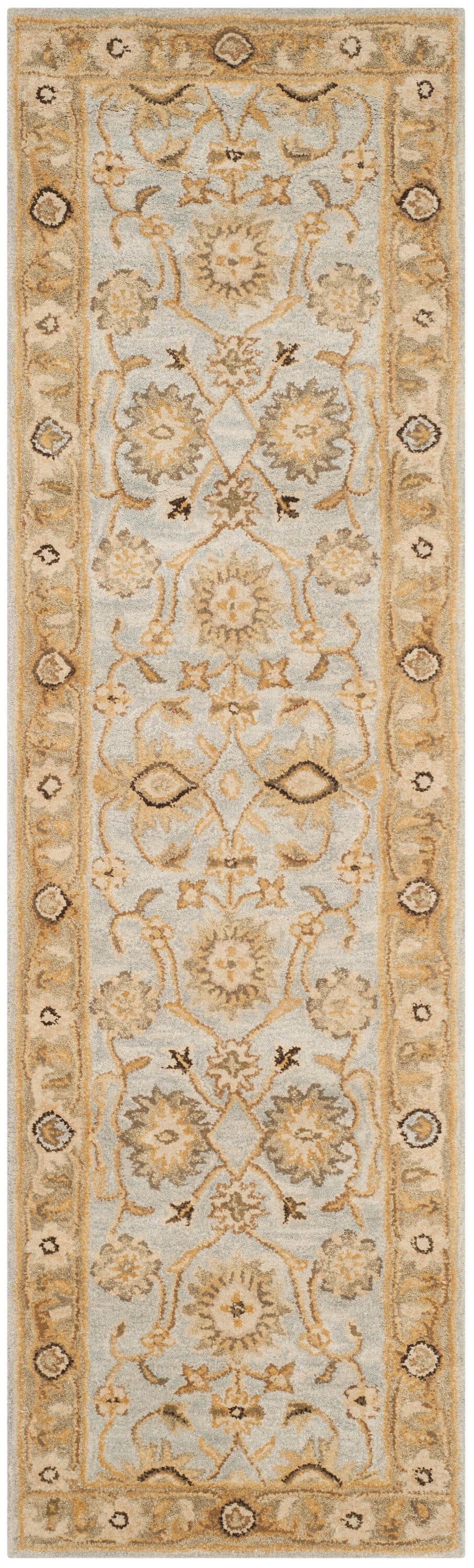 Light Blue Handmade Wool Tufted Runner Rug