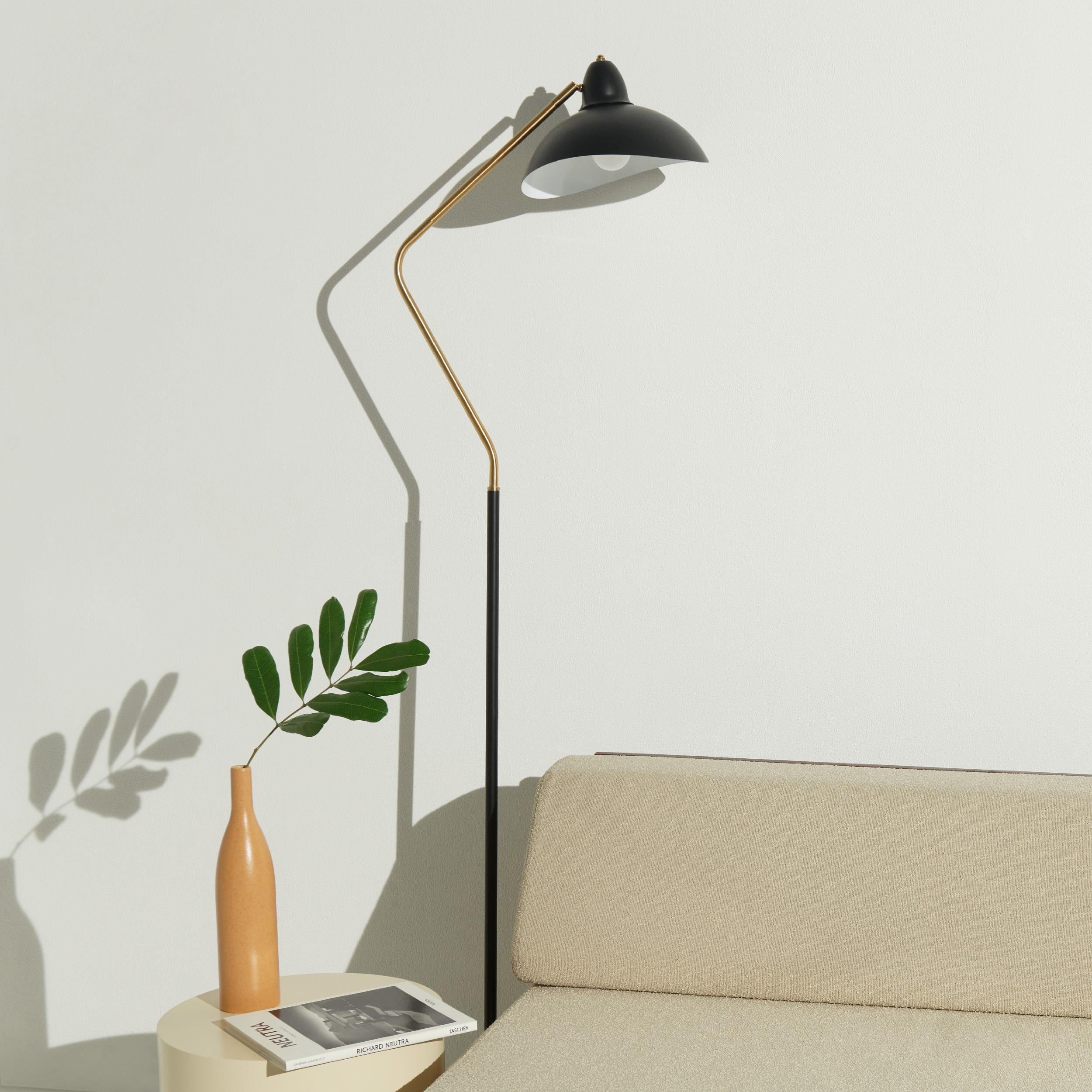 Arcadian Swoop Adjustable Black LED Floor Lamp for Kids