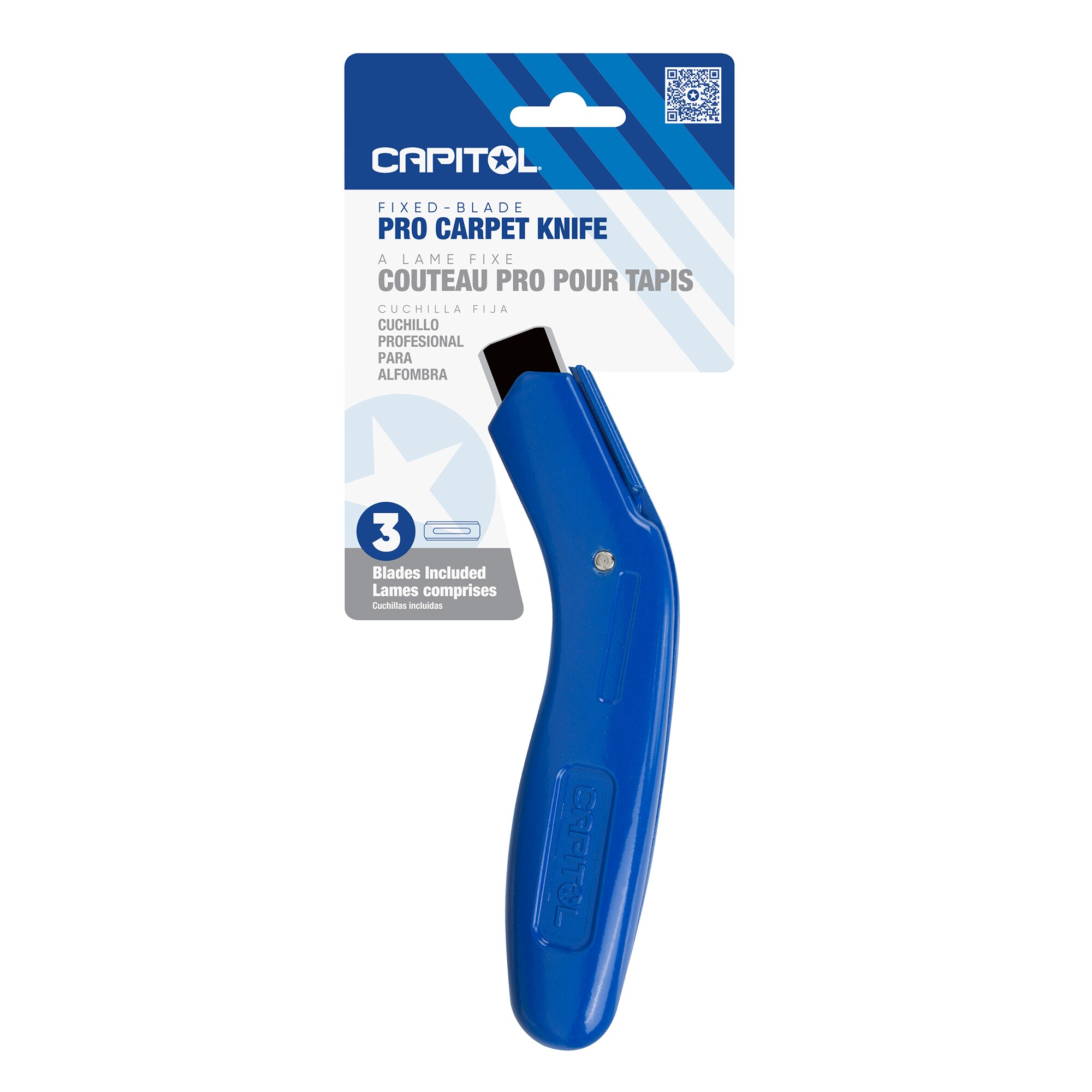 Professional Carpet Knife (includes 3 blades)