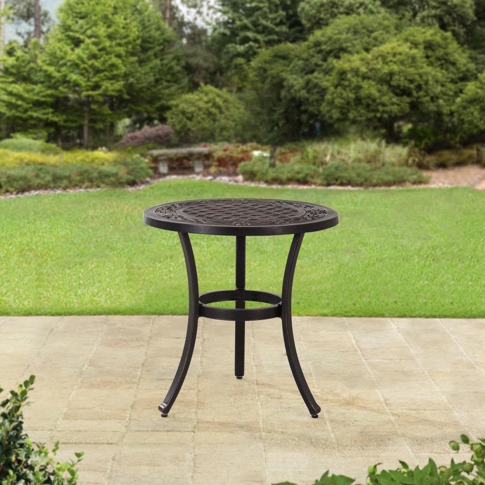 Sunjoy Round Outdoor Bistro Table 27.95-in W x 27.95-in L in the Patio ...