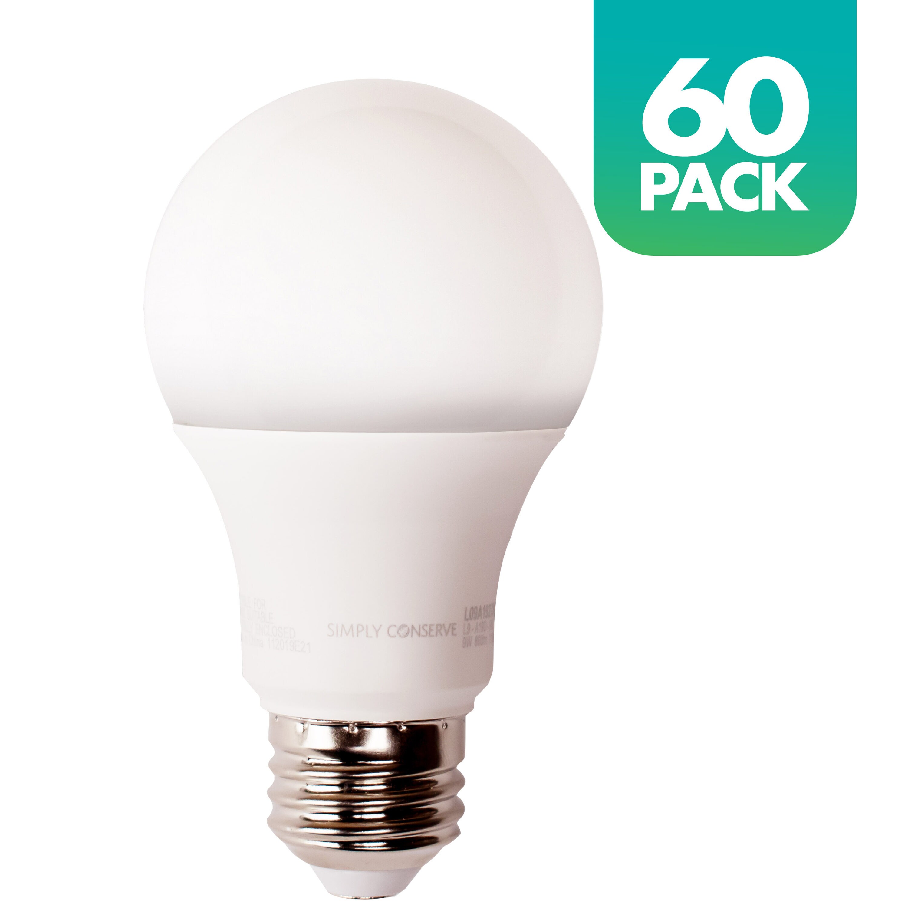 Levering Algebraïsch Machtig Simply Conserve Quick Install Contractor Pack ENERGY STAR 40-Watt EQ A19  Soft White Medium Base (e-26) Dimmable LED Light Bulb (60-Pack) in the  General Purpose LED Light Bulbs department at Lowes.com