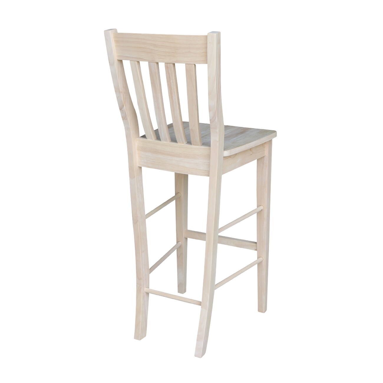 Unfinished Solid Parawood 30" Bar Height Cafe Stool
