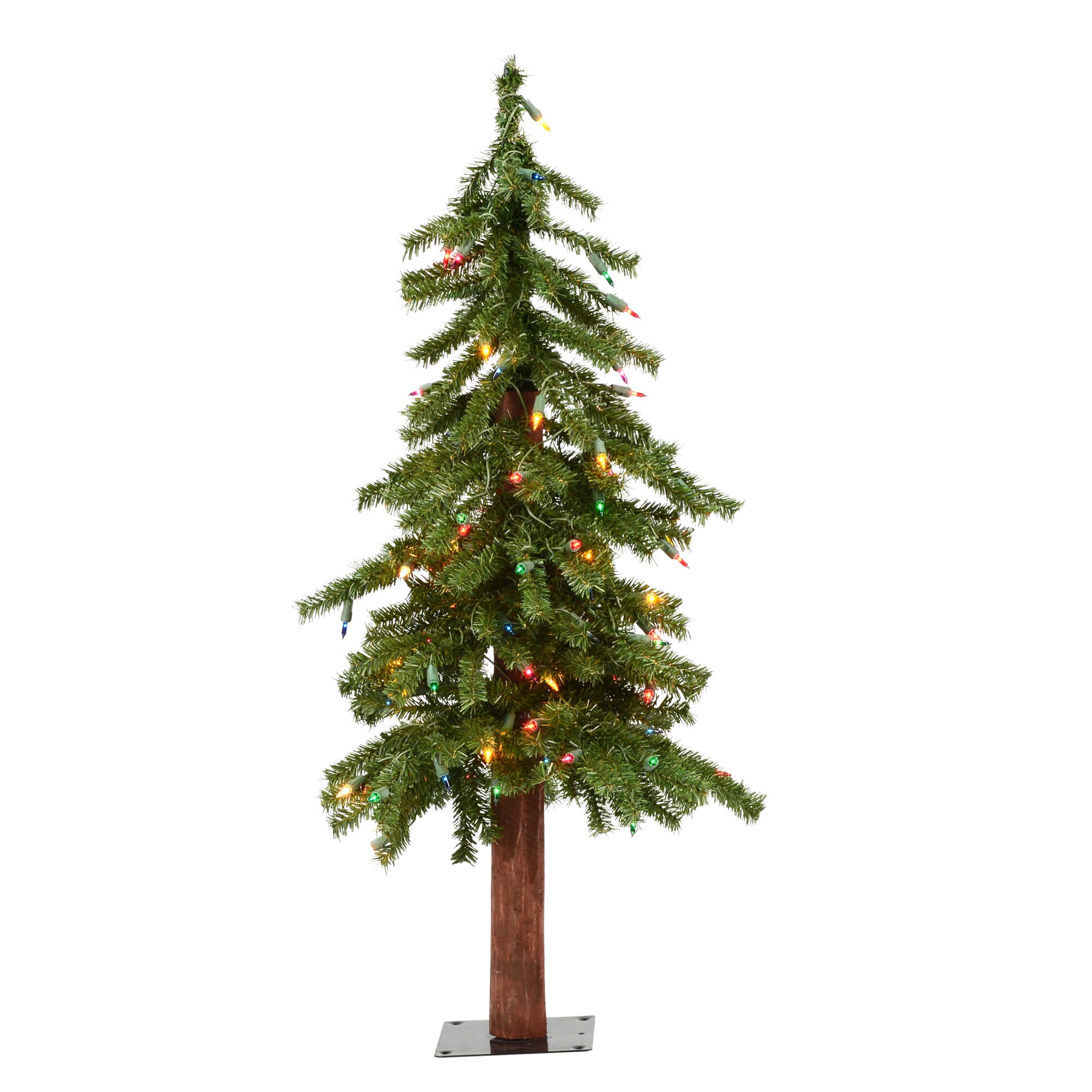 Vickerman A805132LED 3-ft Alpine Pre-lit Artificial Christmas Tree with Multicolor LED Lights