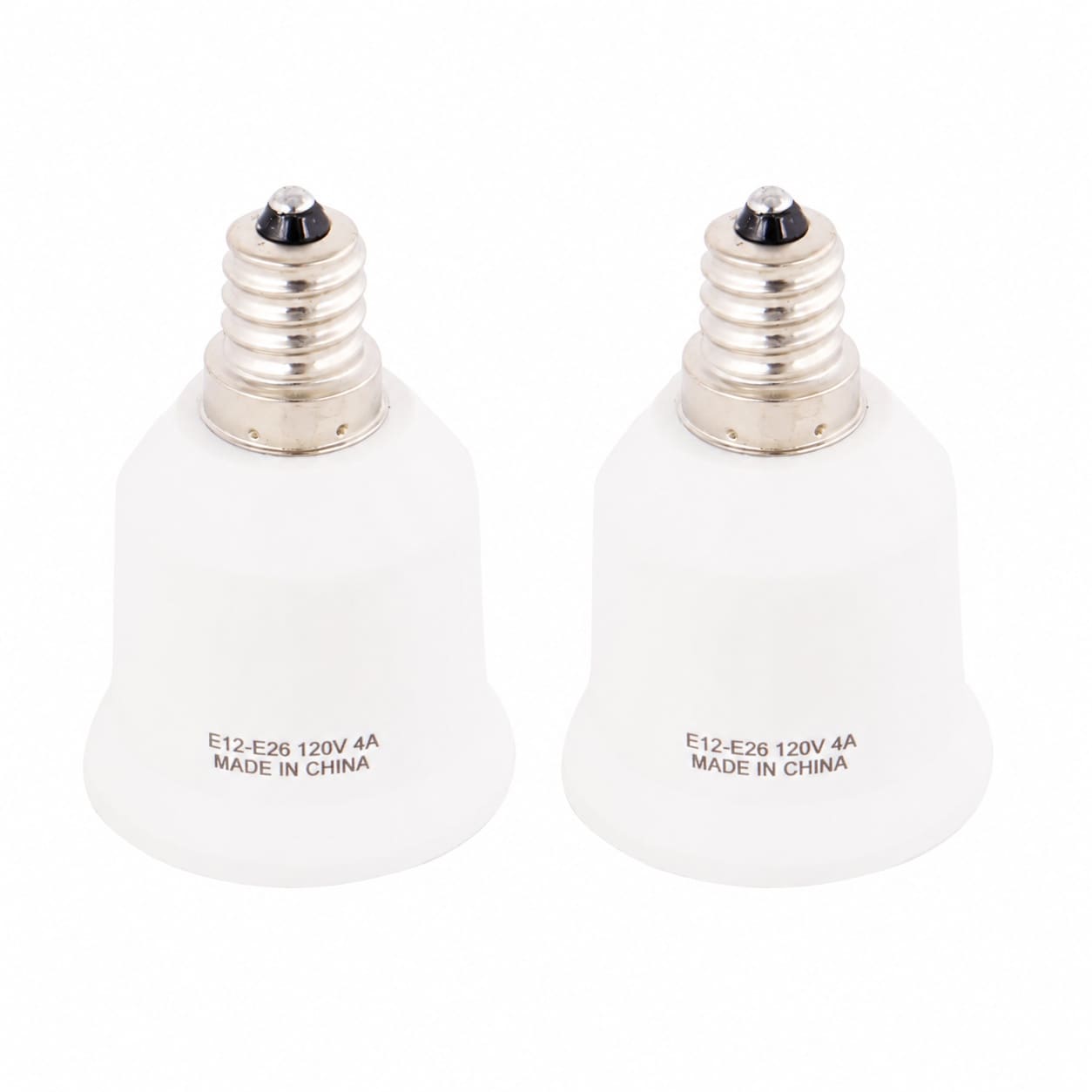 AOIZGMY  E12 to E26 Light Bulb Base Adapter Candelabra Socket to Standard Medium Screw Base Converter 2 Pack for Indoor and Outdoor Lighting