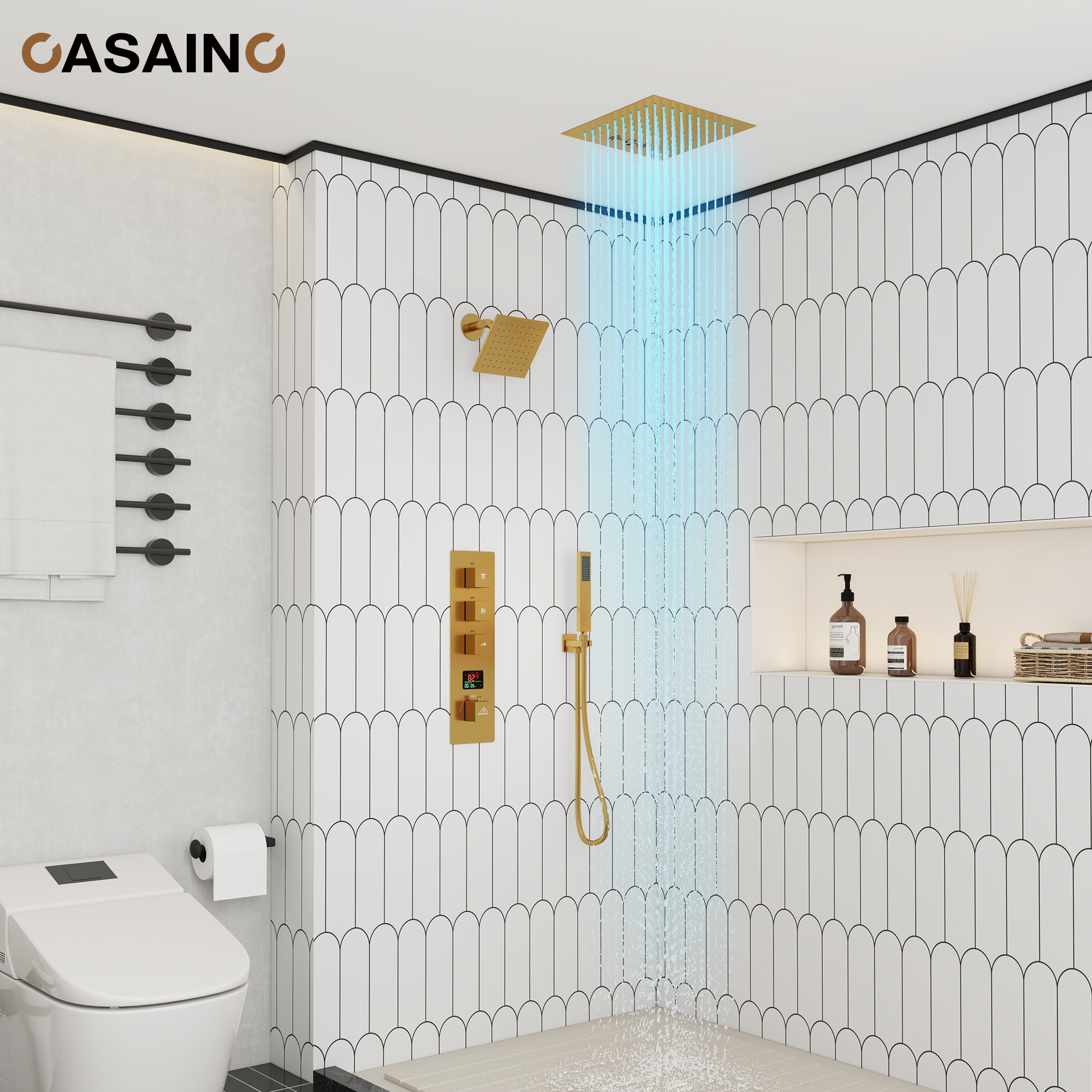 CASAINC KCHS0018-LEDBG Showerhead-Bar-Panels - View #2