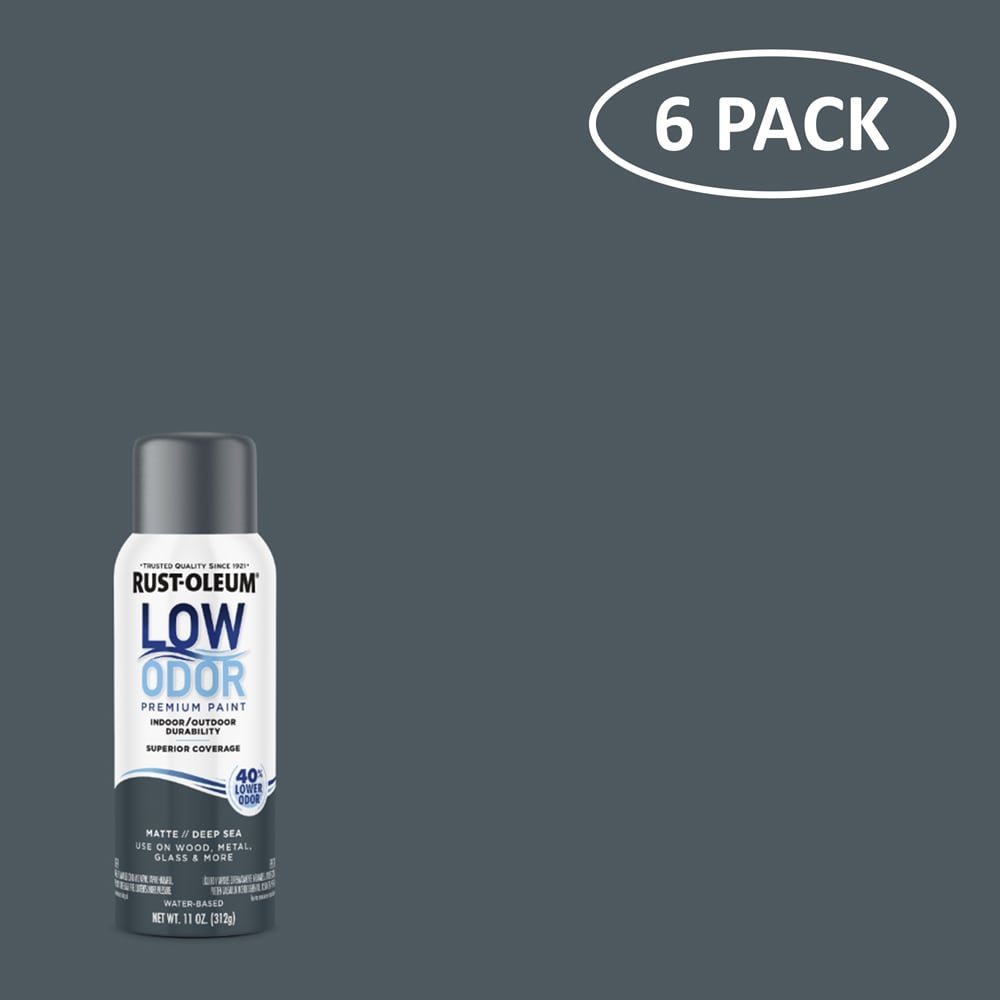 Rust-Oleum 388285SOS Low Odor 6 -Pack Matte Deep Sea Spray paint ( NET WT. 11-oz )