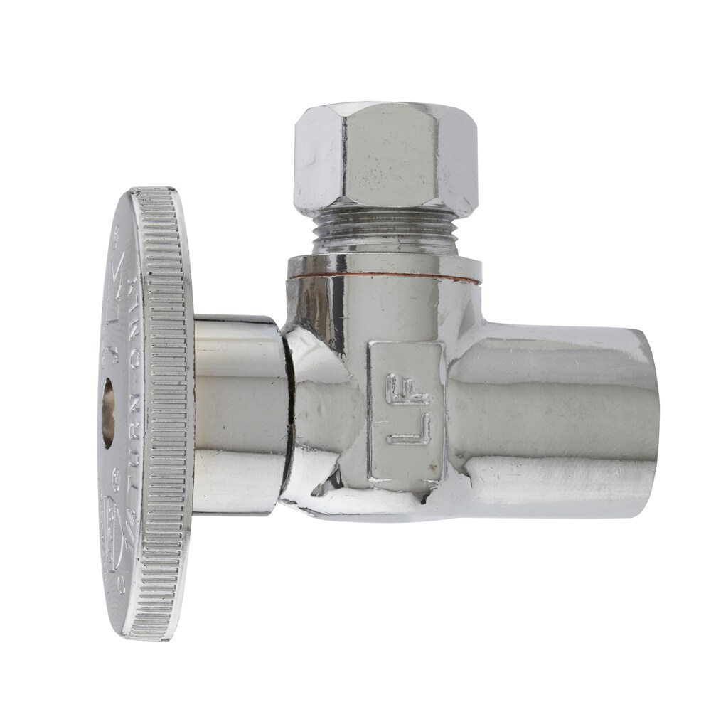 SharkBite 1/2-in Copper Sweat x 3/8-in Od Compression Brass Quarter Turn Stop  Angle Valve in the Shut-Off Valves department at