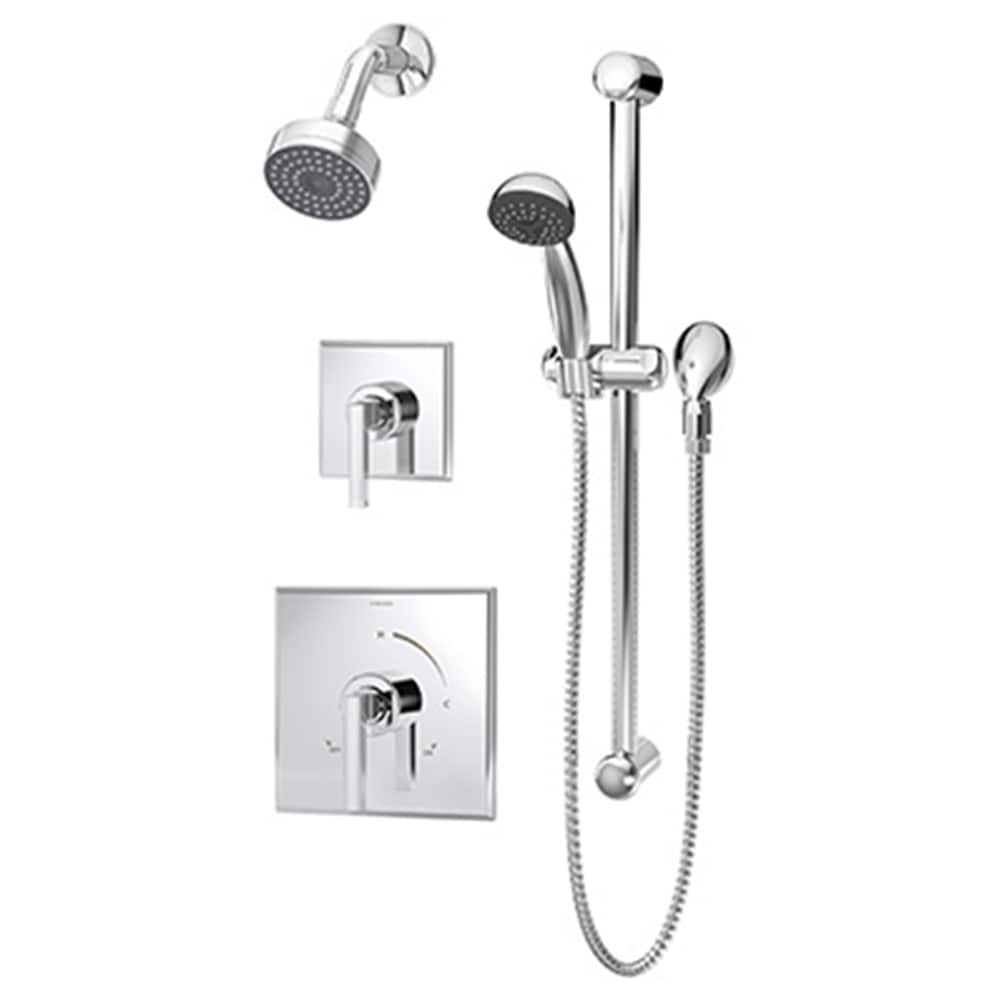 Symmons 3605-H321-V-1.5-TRM Duro Polished Chrome 2-handle Single Function Rectangle Shower Faucet