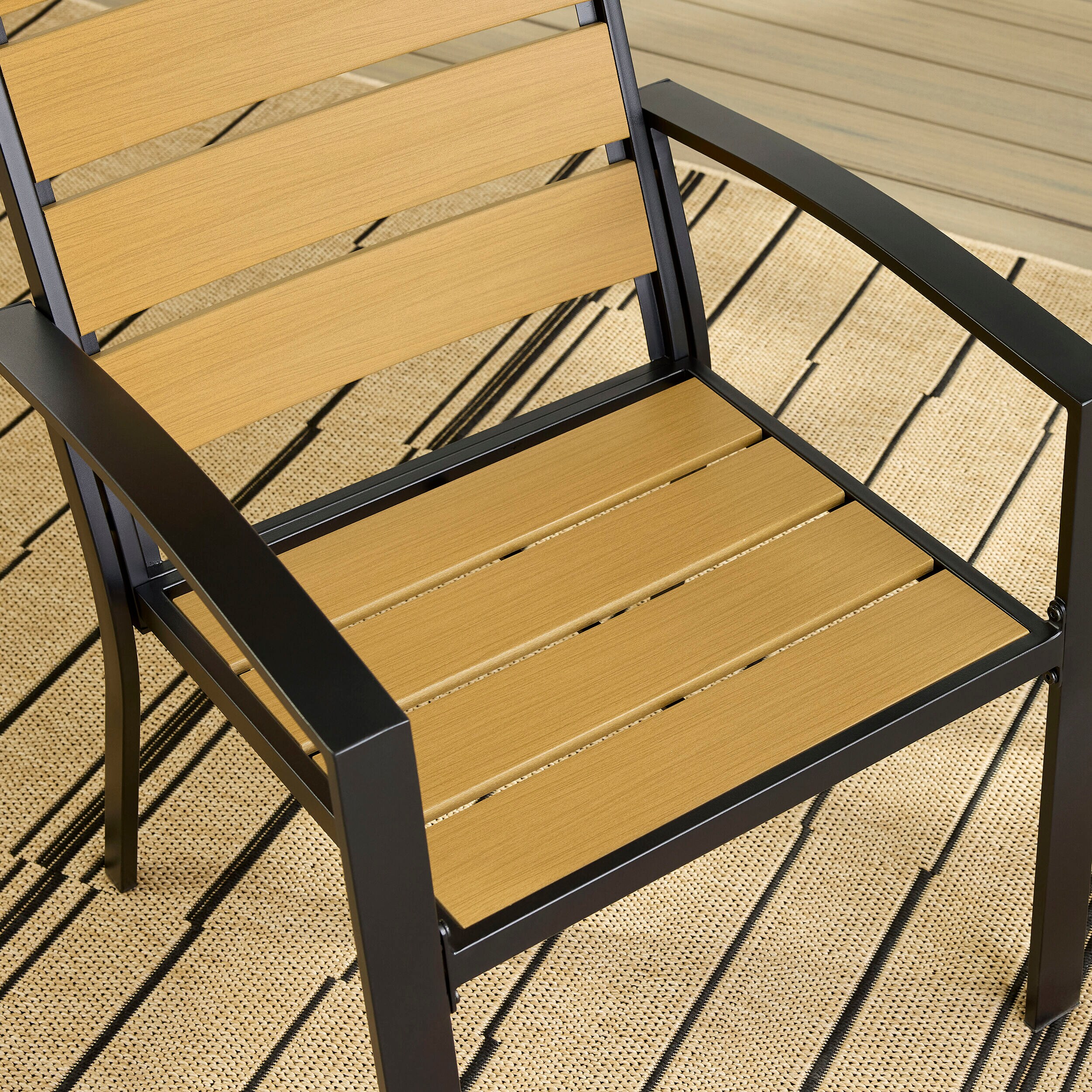Style Selections Farroway 5 -Piece Warm Brown and Black Patio Dining ...