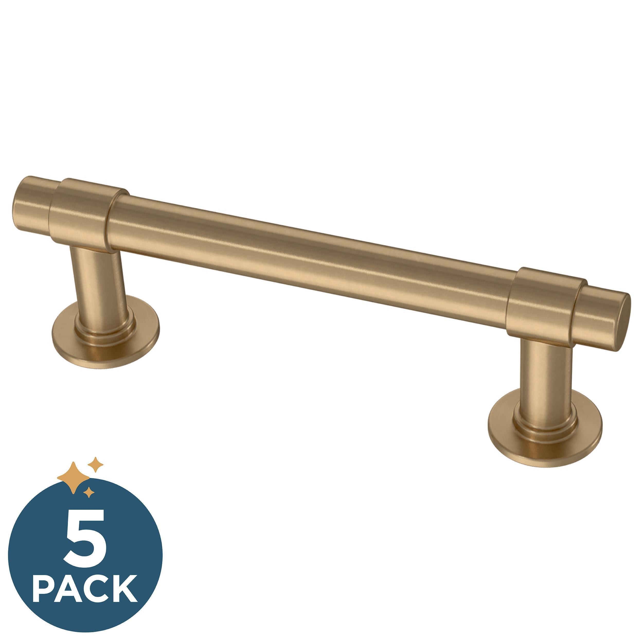 Franklin Brass P29520Z-CZA-B Francisco 3-in , 76mm Center to Center Champagne Bronze Antimicrobial Cylindrical Bar 5 -Pack