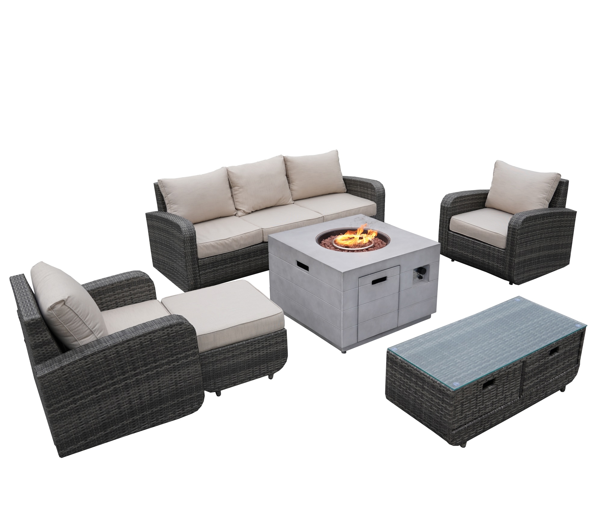 Direct Wicker DWG-15152140-GR Patio-Conversation-Sets - View #2