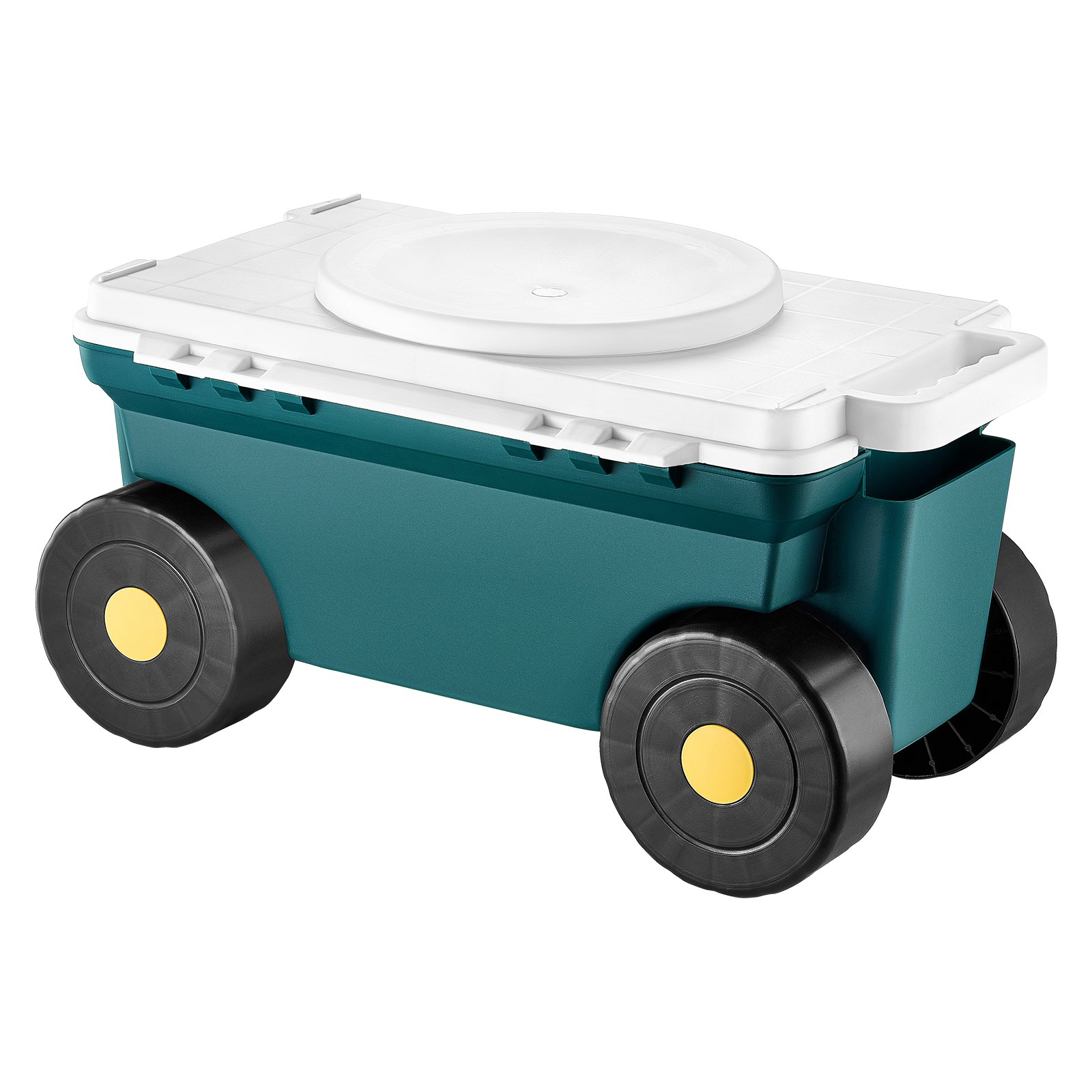 Mecale - 2-in-1 Rolling Garden Scooter Cart with Seat and Storage Bin PP Wheels 275-lb Capacity G...