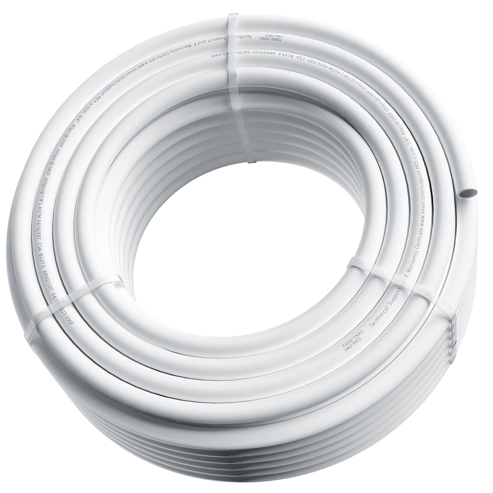 VEVOR SCPEXAG34INC04687V0 PEX Pipe 3/4 Inch  100 Feet Length PEX-A Flexible Pipe Tubing for Potable Water  Pex Water Lines for Hot/Cold Water   Easily Restore  Plumbing Applications with Free Cutter White