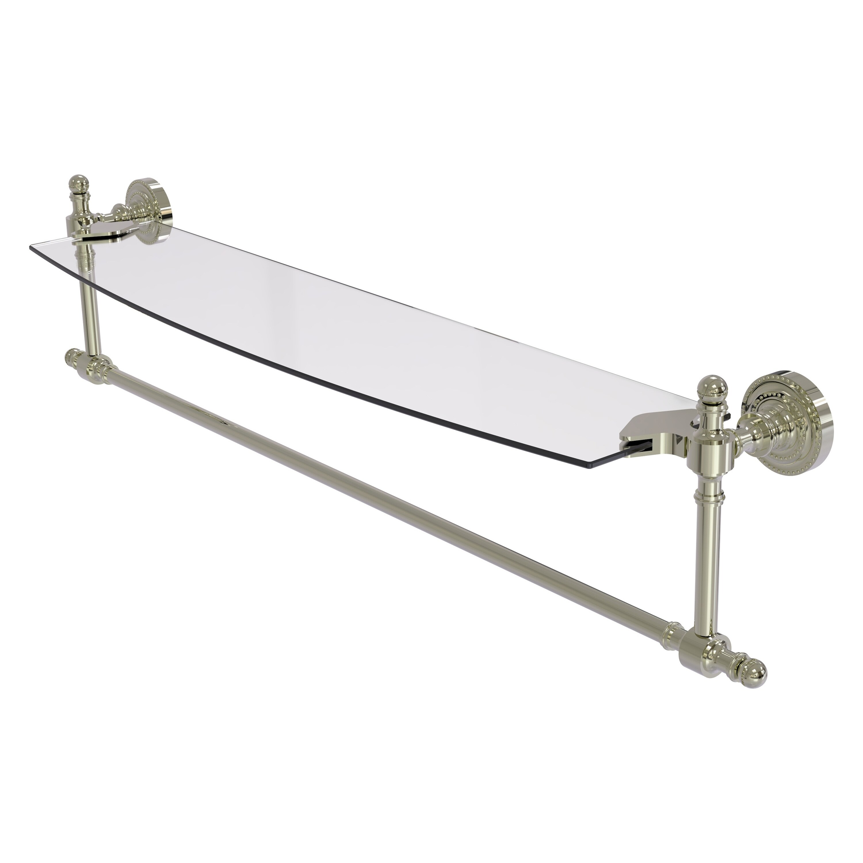 Allied Brass RD-33TB/24-PNI Retro Dot Polished Nickel Wall mount Bathroom Shelf ( 24-in x 5-in x 5-in )