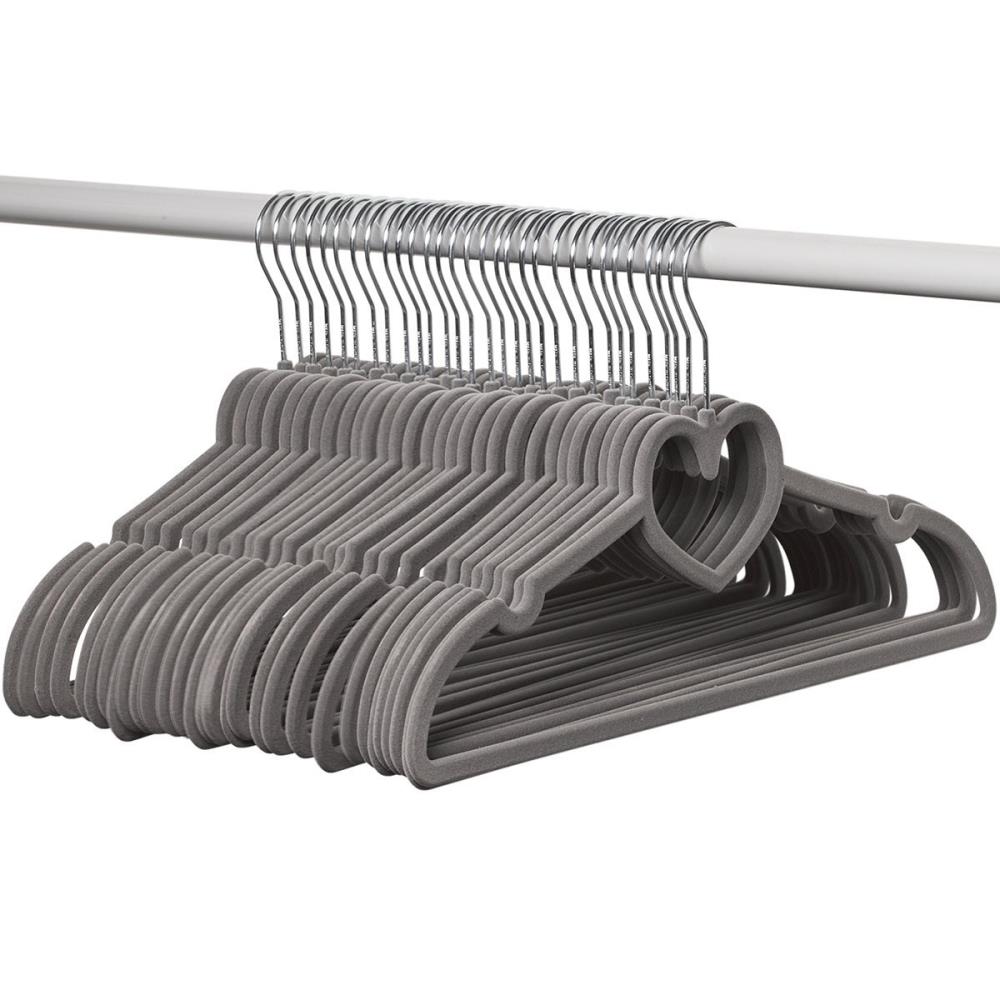 Exclusief werper Reproduceren Home it USA 30-Pack Velvet Non-slip Grip Clothing Hanger (Gray) at Lowes.com