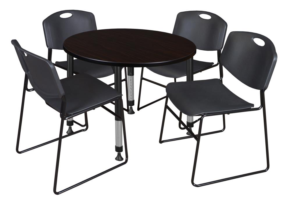 Regency TB42RNDMWAPBK44BK Classroom Tables Brown 4-Person Training Table (42-in W x 34-in H)