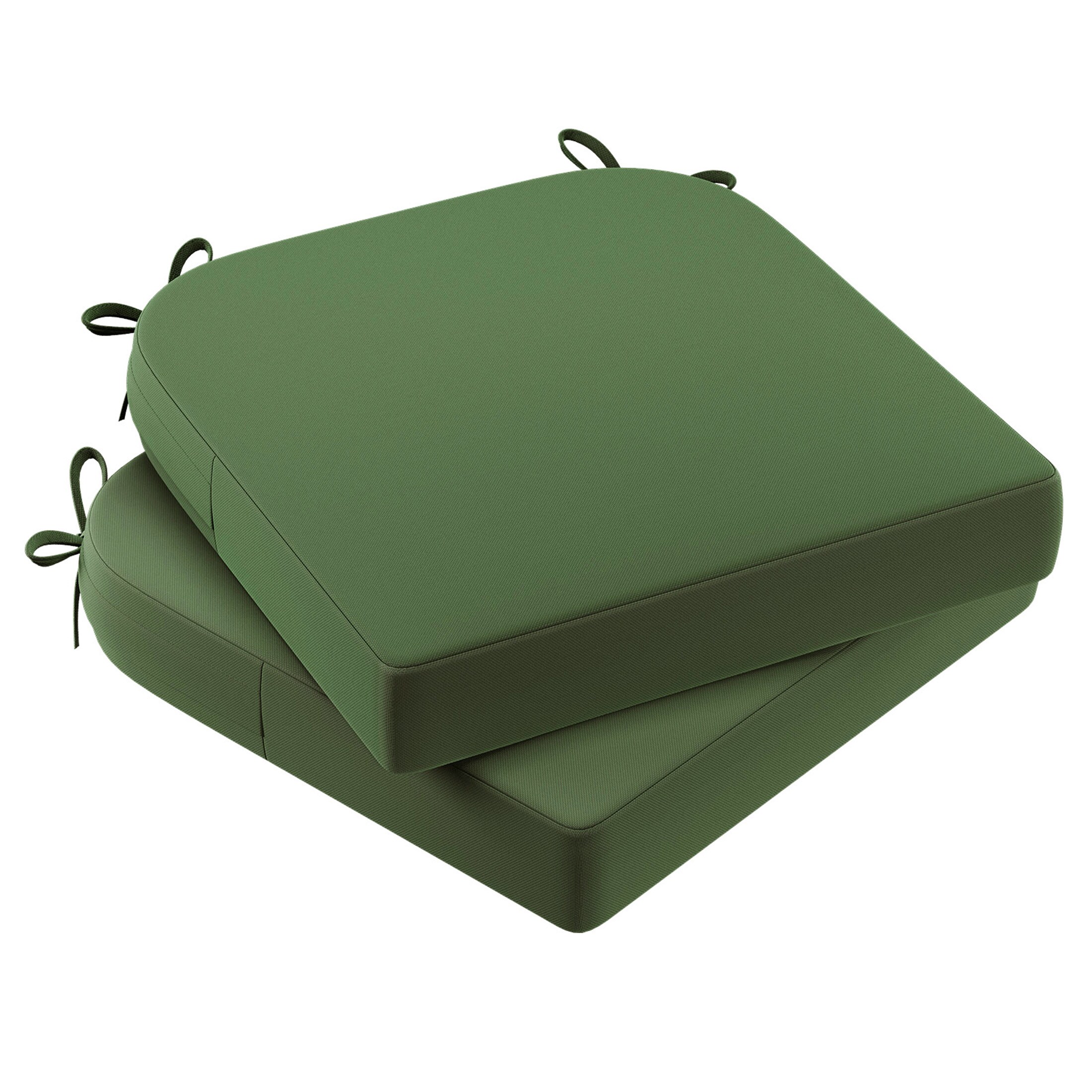 AAAAAcessories LSPC-YD-1716-LV-2 17-in x 16-in 2 -Piece Dark Moss Green Patio chair cushion