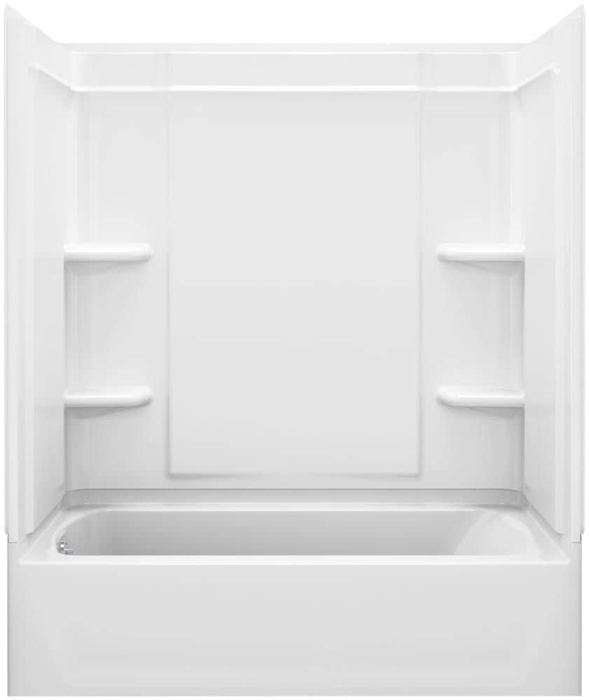 Ensemble 30-in x 60-in x 73-in White 4-Piece Bathtub and Shower Combination Kit (Left Drain) | - Sterling 71370116-0