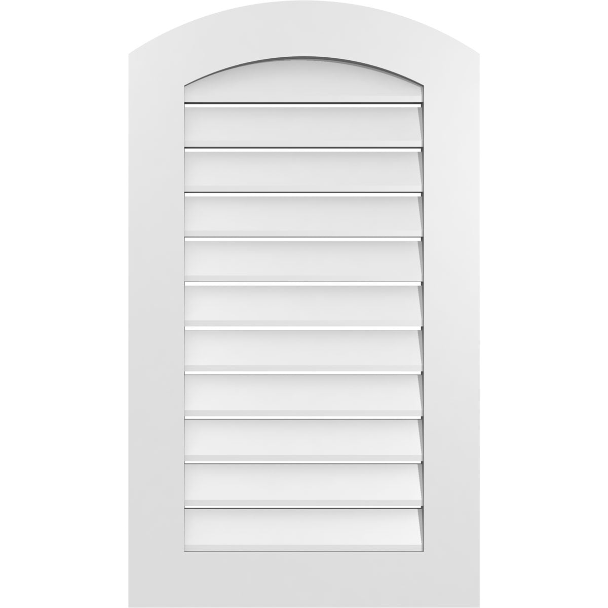 Ekena Millwork GVPAR22X3801SF 22-Inches x 38-Inches Off-white Round top PVC Gable Louver Vent