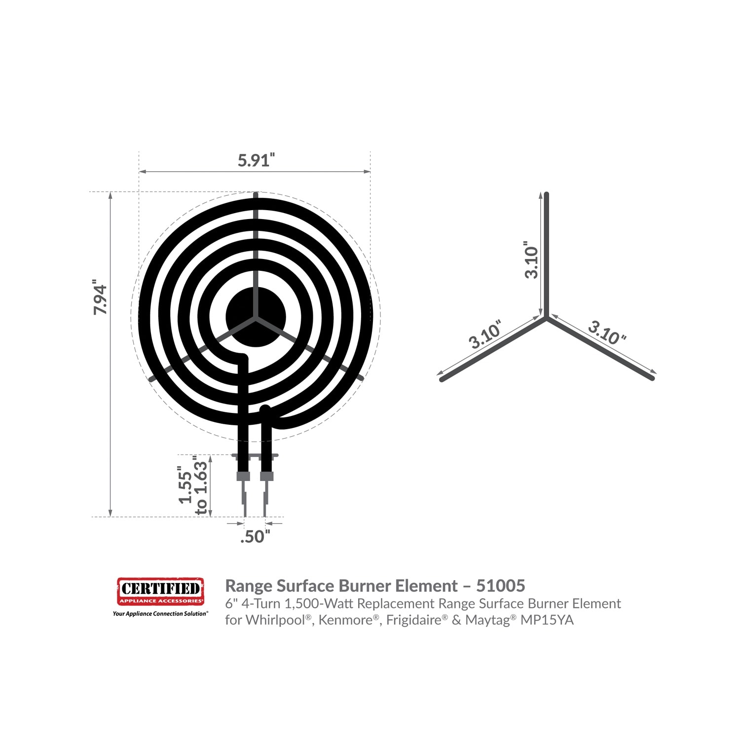 Certified Appliance Accessories 51005 m000102 - View #3